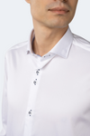 FW23 White on White Self Stripe Jacquard Shirt