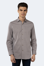 FW23 Brown and White Self Stripe Jacquard Shirt