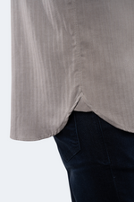 FW23 Brown and White Self Stripe Jacquard Shirt