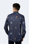 Independence Blue Embroidered Floral Shirt
