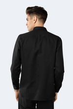 Black Solid Jacquard with Box Shirt
