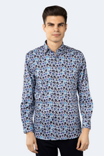 FW23 White with Teal, Turquoise and Purple Skull Shirt