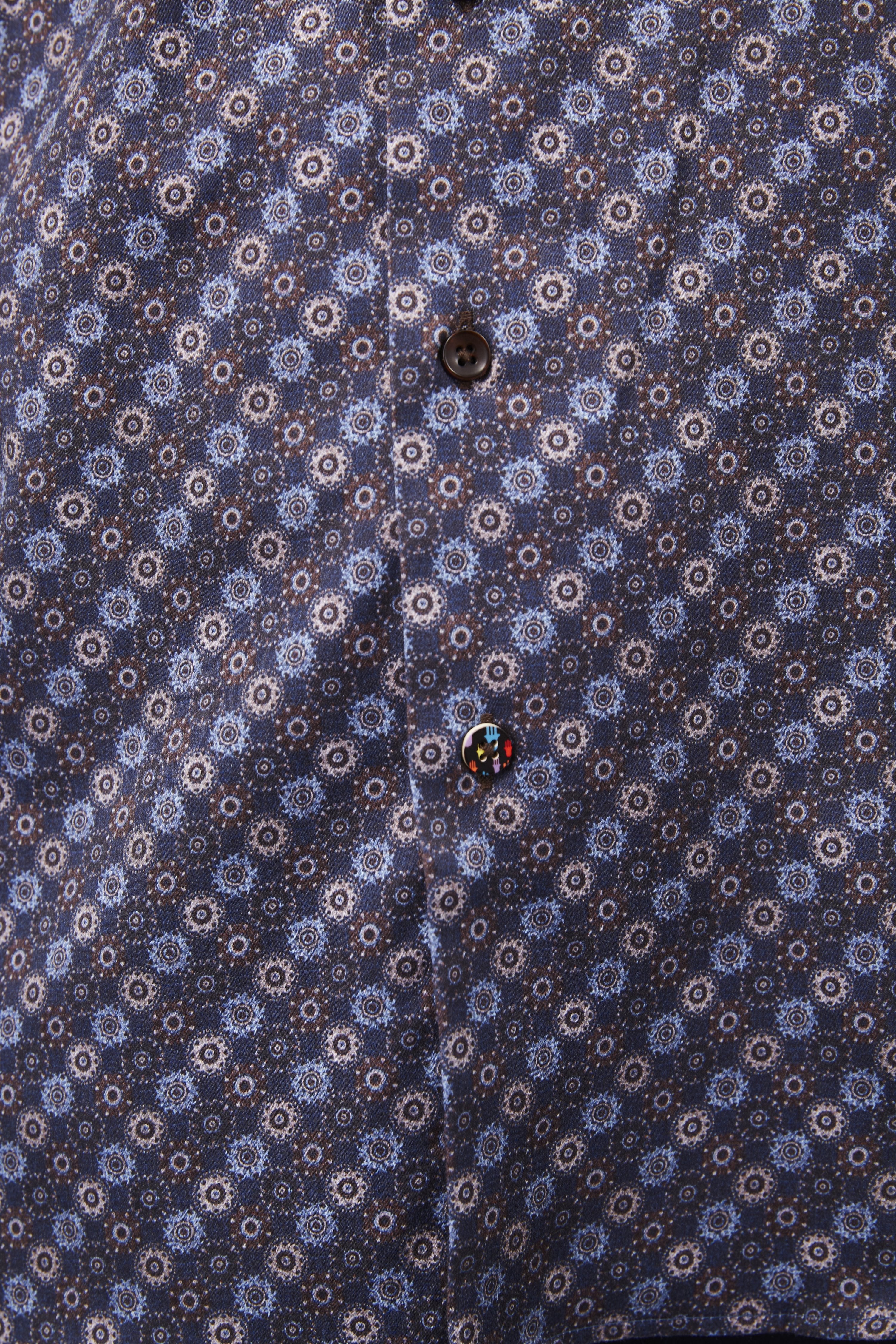 Navy with Brown Floral Designs