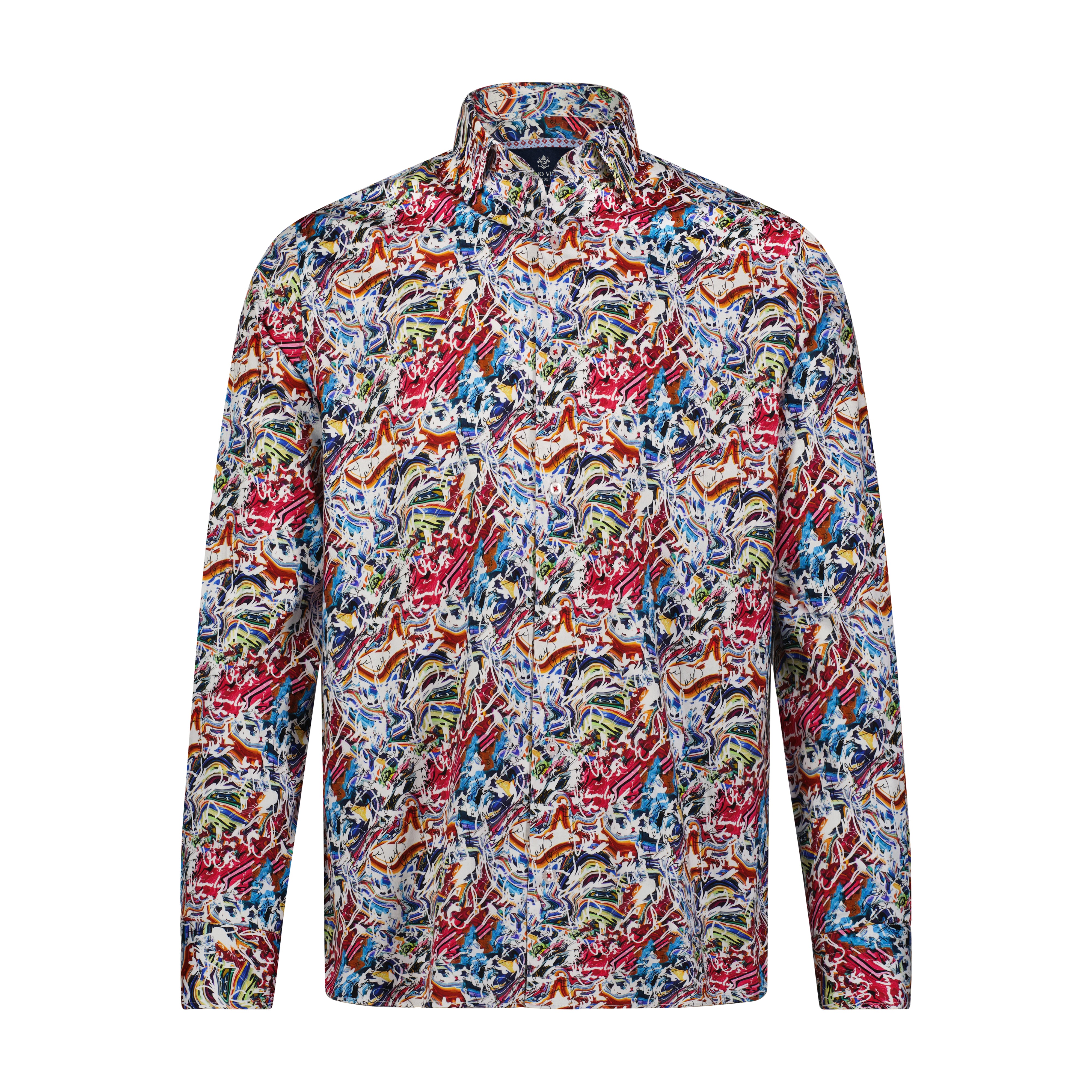 Multicolor Geometric Graffiti Print Long Sleeve Shirt