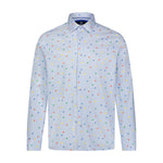 Blue White Lite Print Long Sleeve Shirt