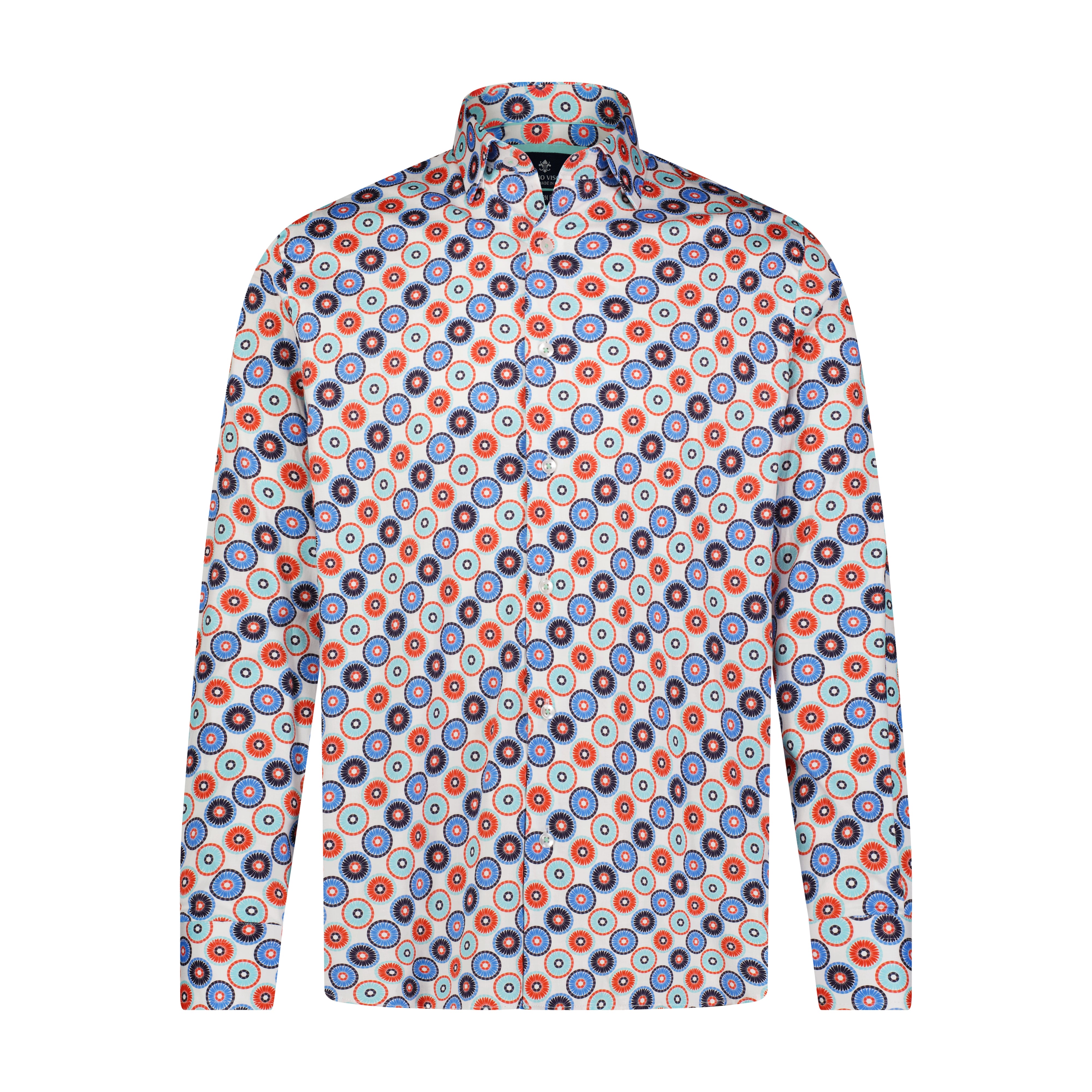 Multicolor Petal Circle Print Long Sleeve Shirt