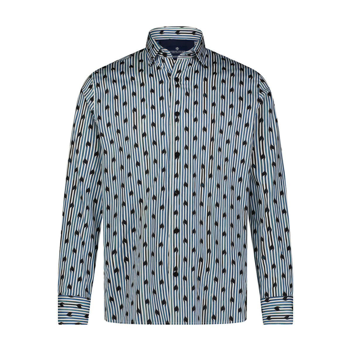 Blue and Navy Striped Long Sleeve Shirt