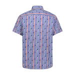 Purple Blue Butterfly Stripe Short Sleeve Shirt