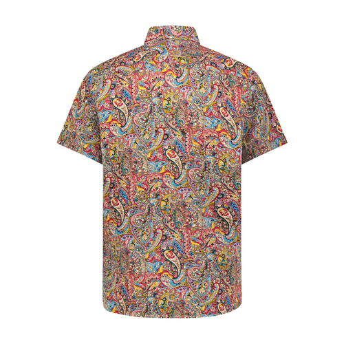 Multicolor Paisley Print Short Sleeve Shirt