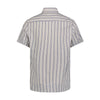 Blue and Cream Mini Dot in Stripe Print Short Sleeve Shirt