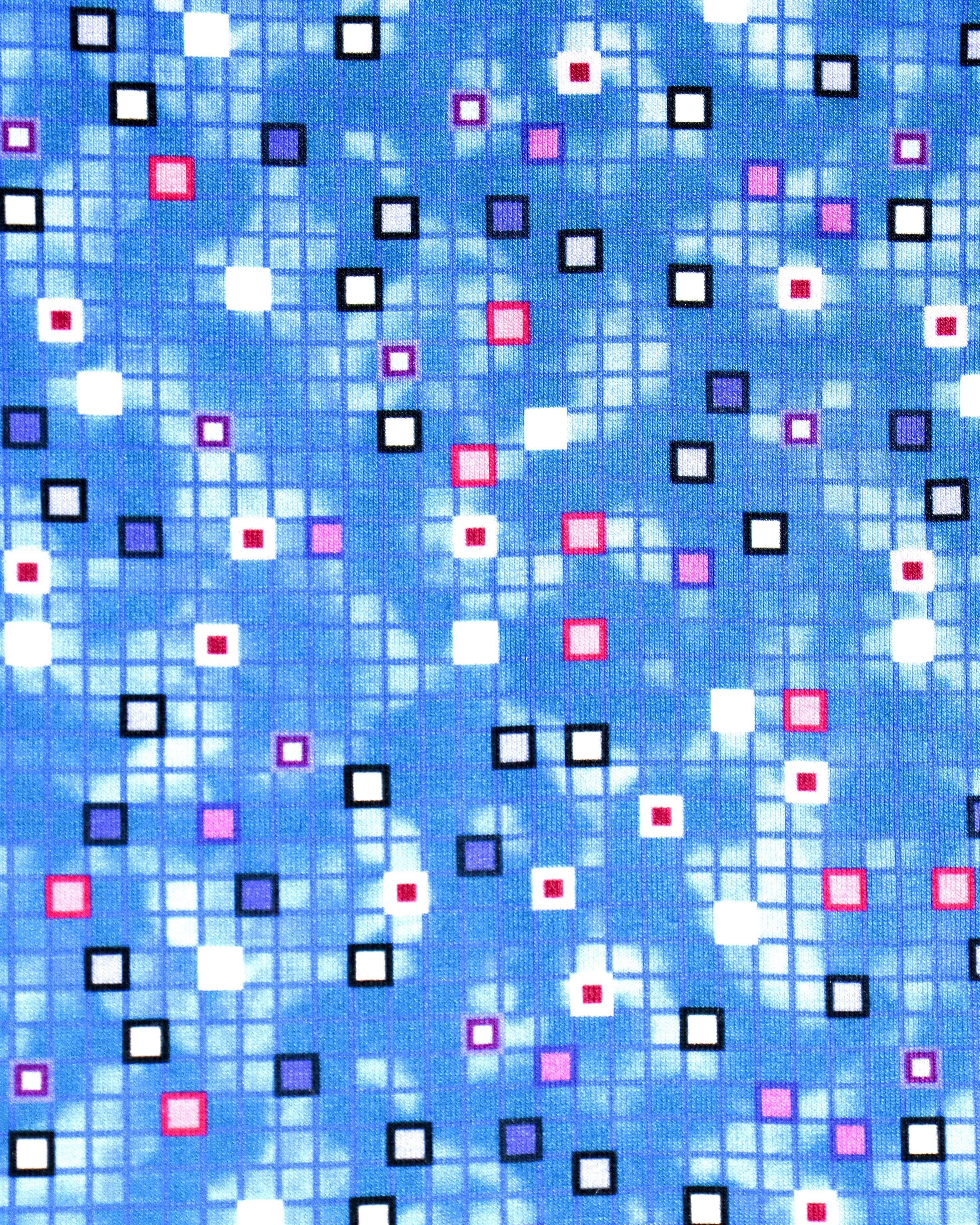 Saxe Blue with Tetris Blocks