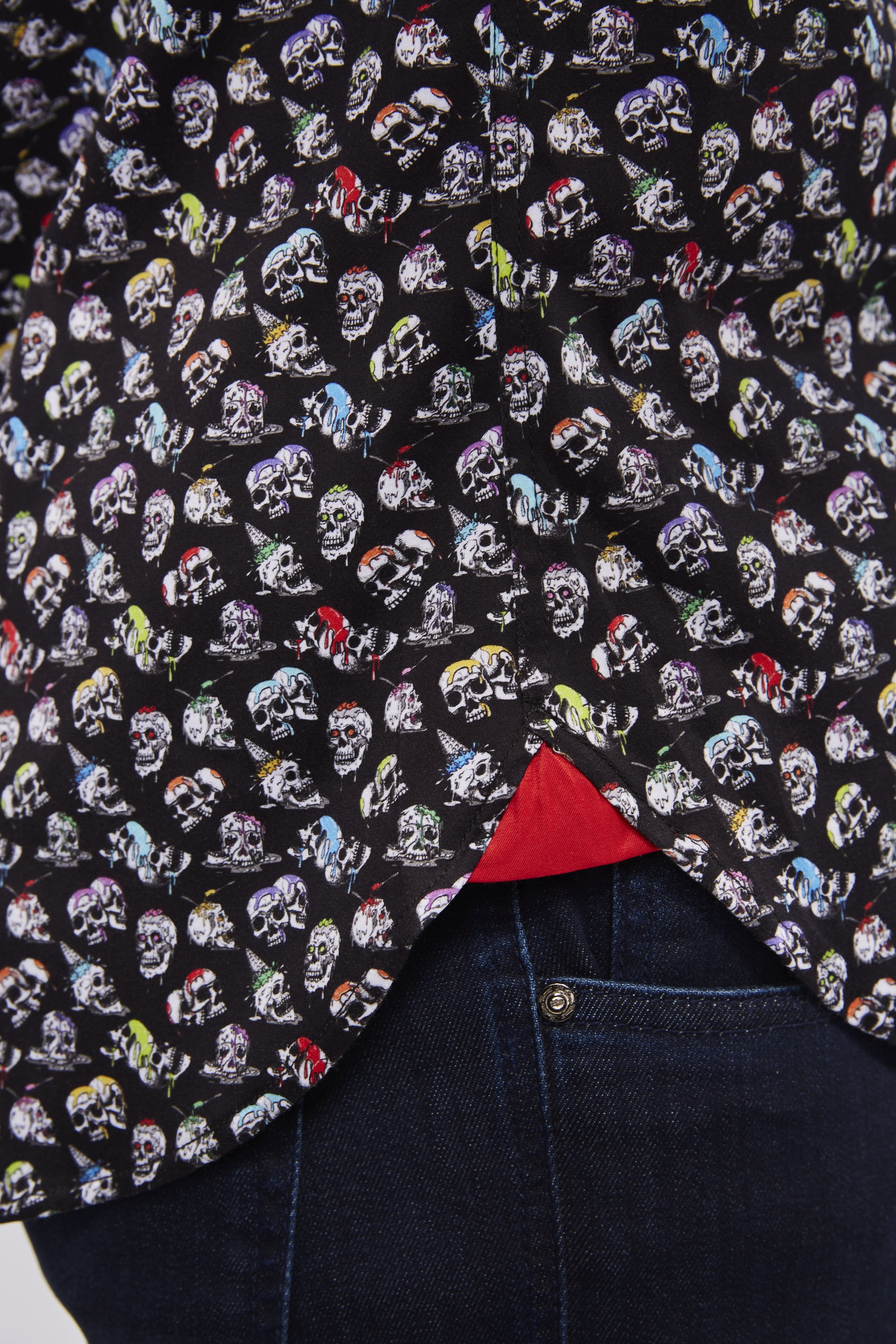 Black with Multicolor Skulls Shirt