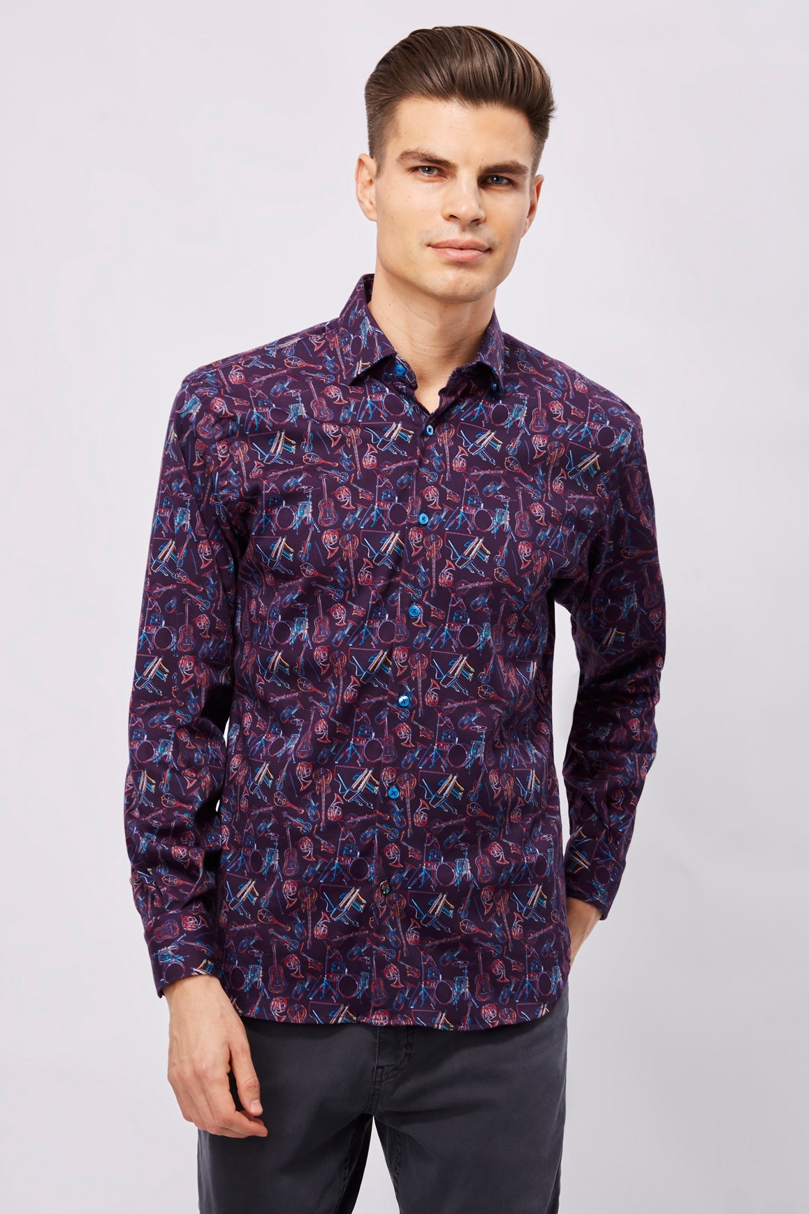 Eggplant with Instruments Shirt