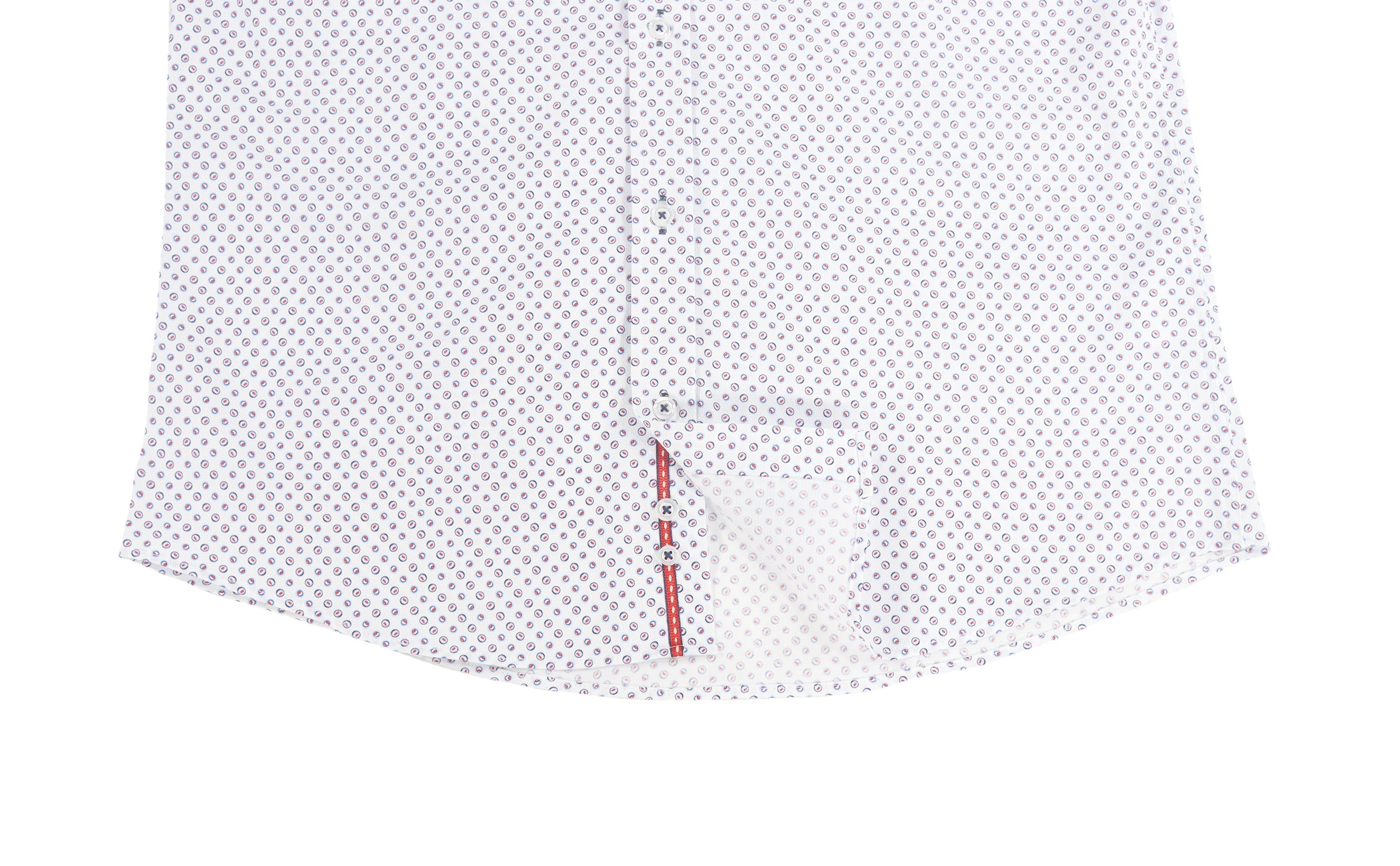 Leo Blue and Red Circle Jacquard Shirt