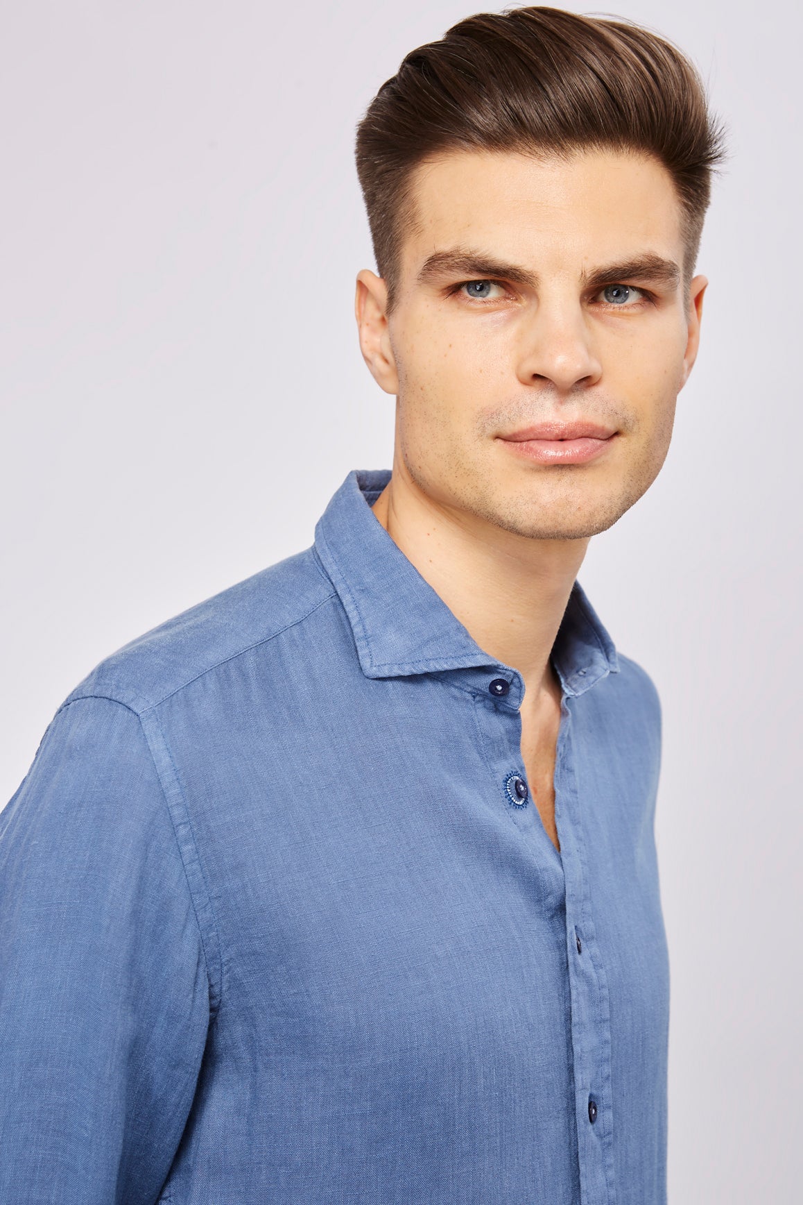 Leo Dodger Blue Linen Shirt