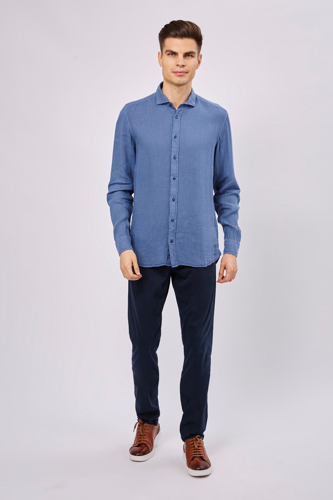 Leo Dodger Blue Linen Shirt