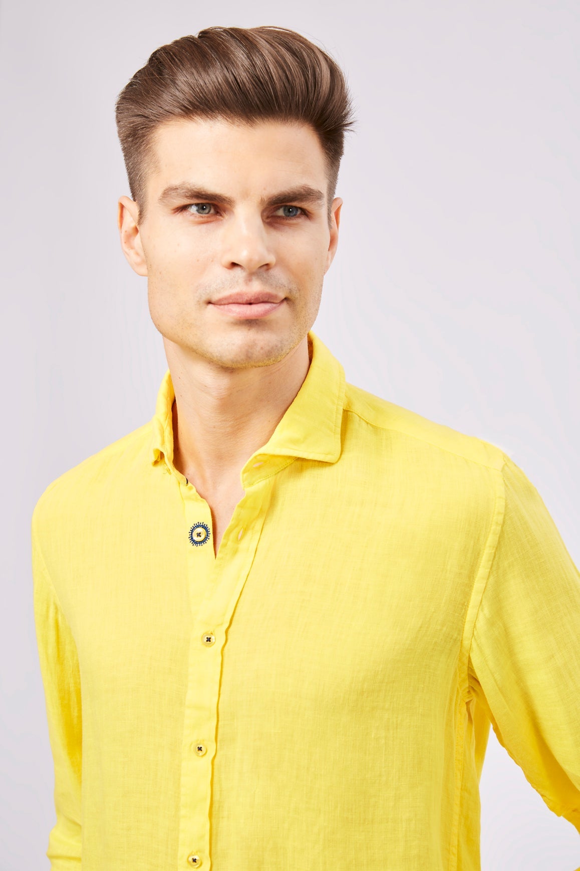 Leo Highlighter Yellow Linen Shirt