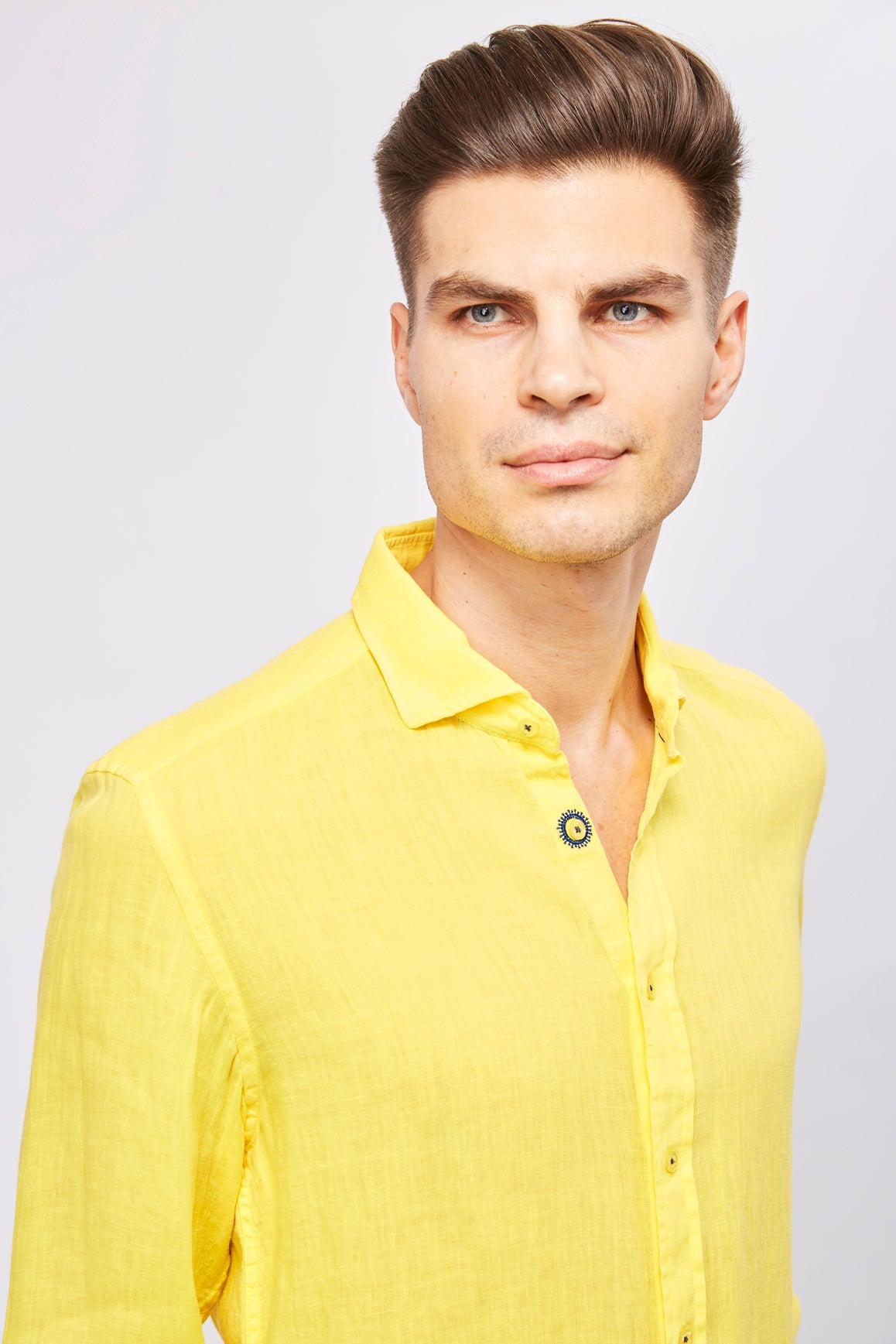 Leo Highlighter Yellow Linen Shirt