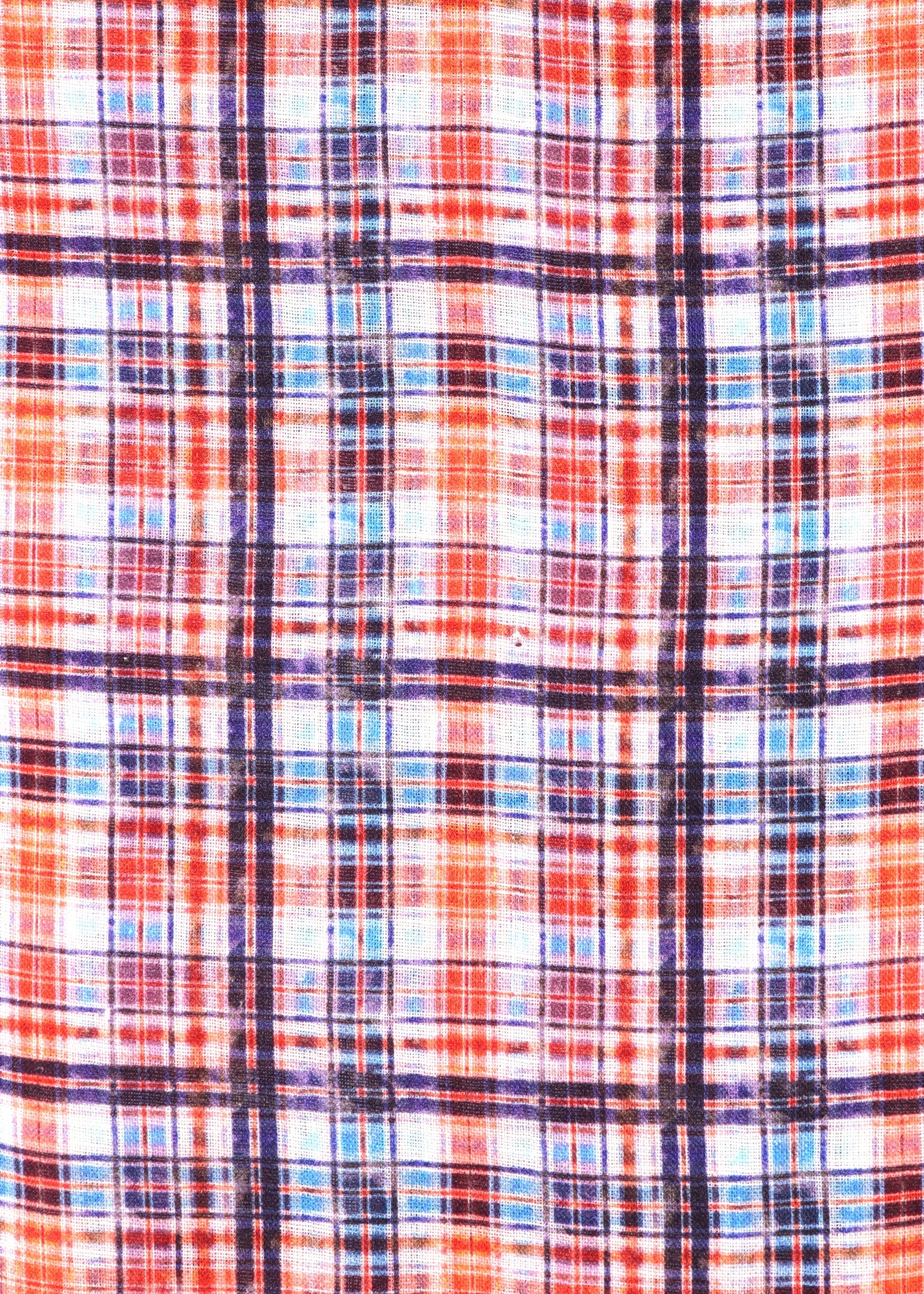 Leo Orange and Navy Plaid Shirt