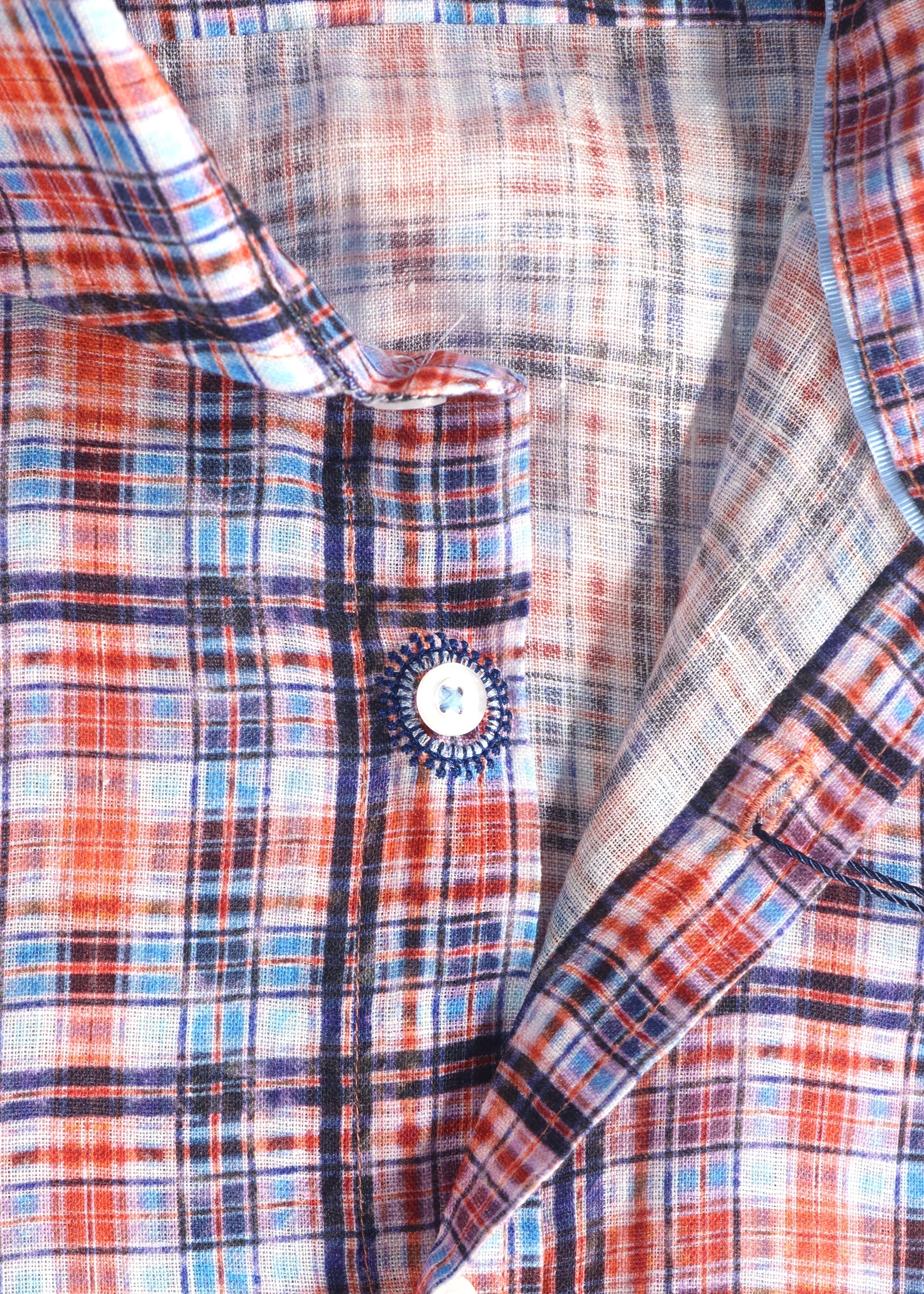 Leo Orange and Navy Plaid Shirt