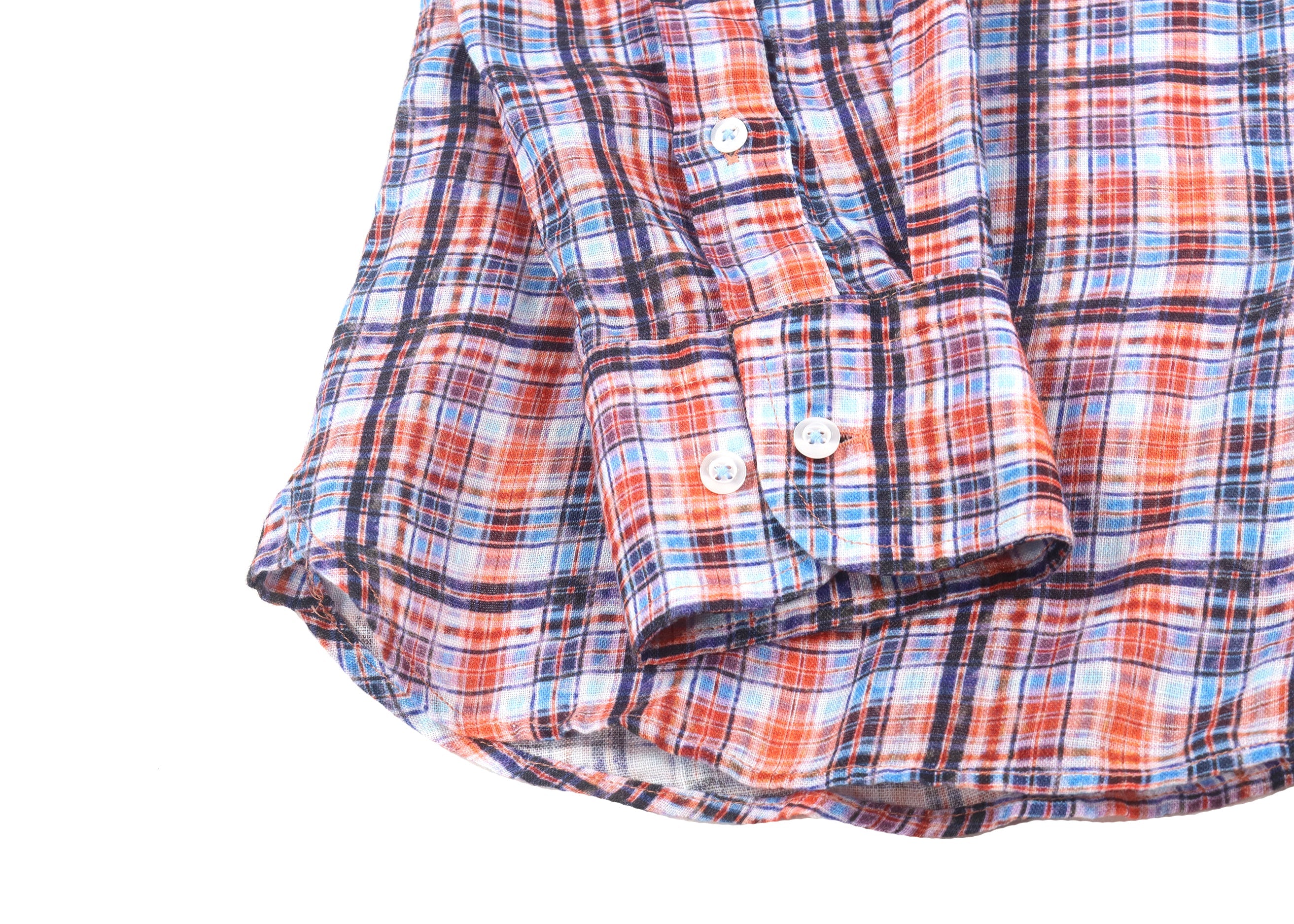 Leo Orange and Navy Plaid Shirt