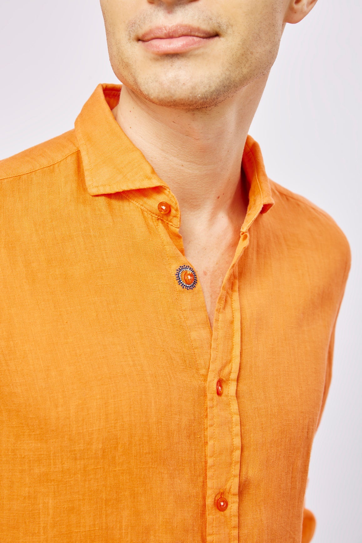 Leo Orange Linen Shirt