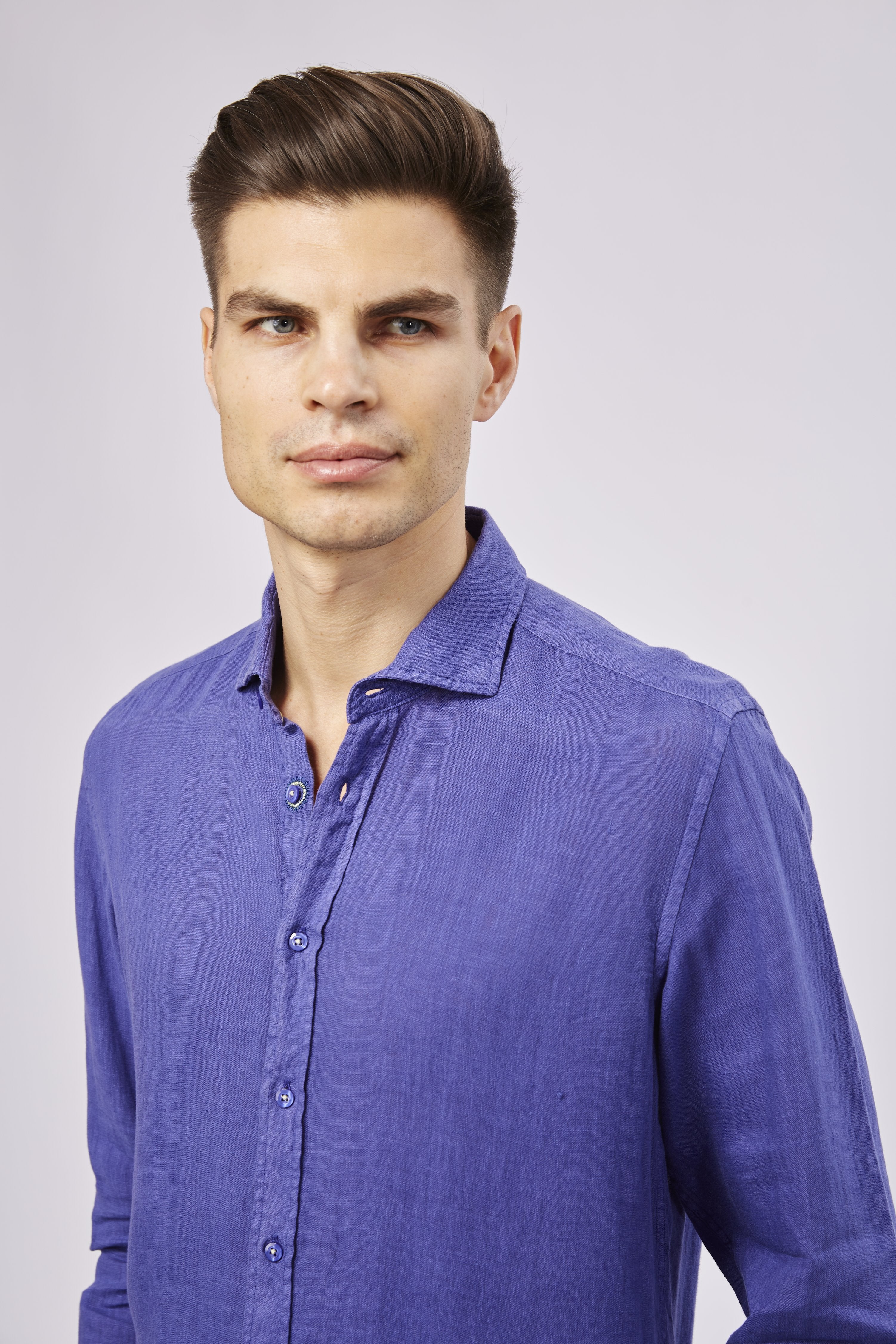 Leo Purple Linen Shirt