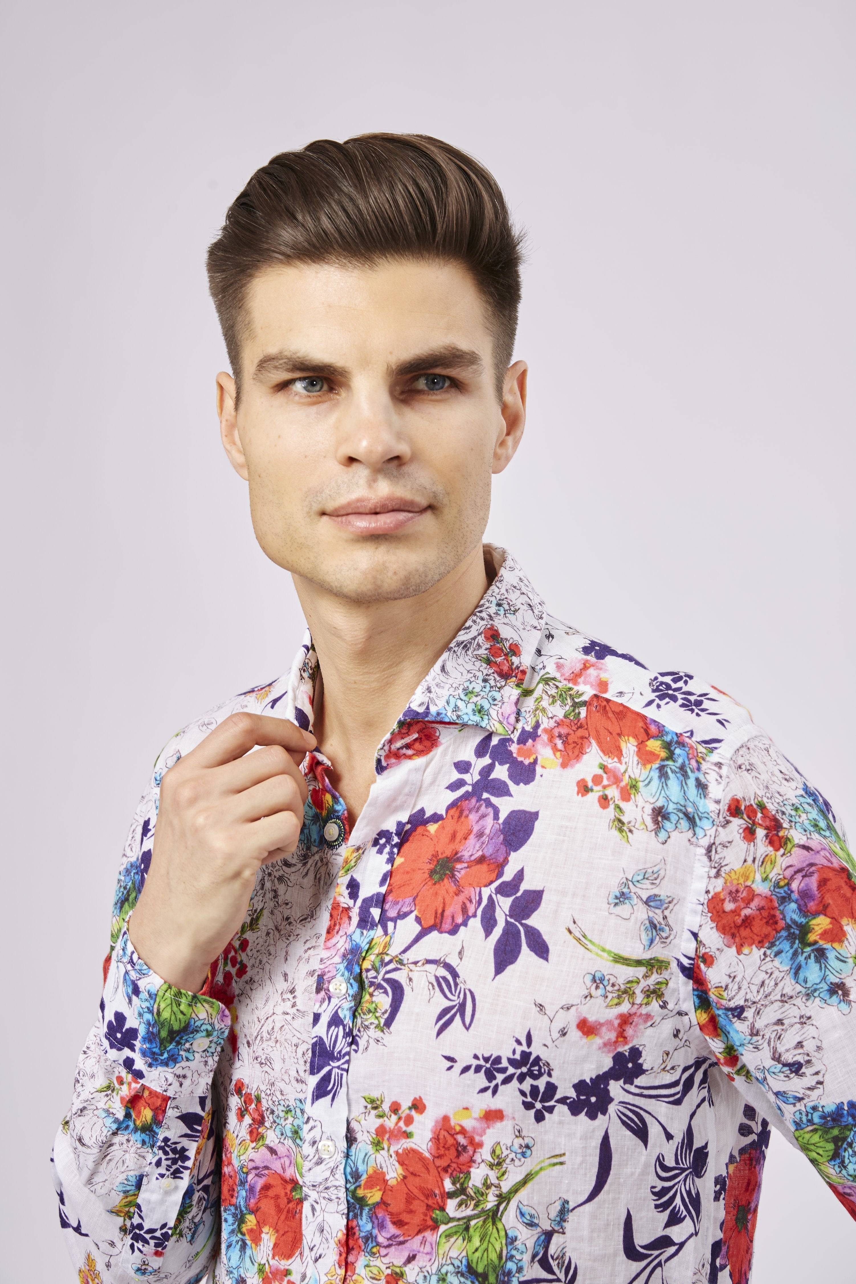 Leo White Floral Shirt