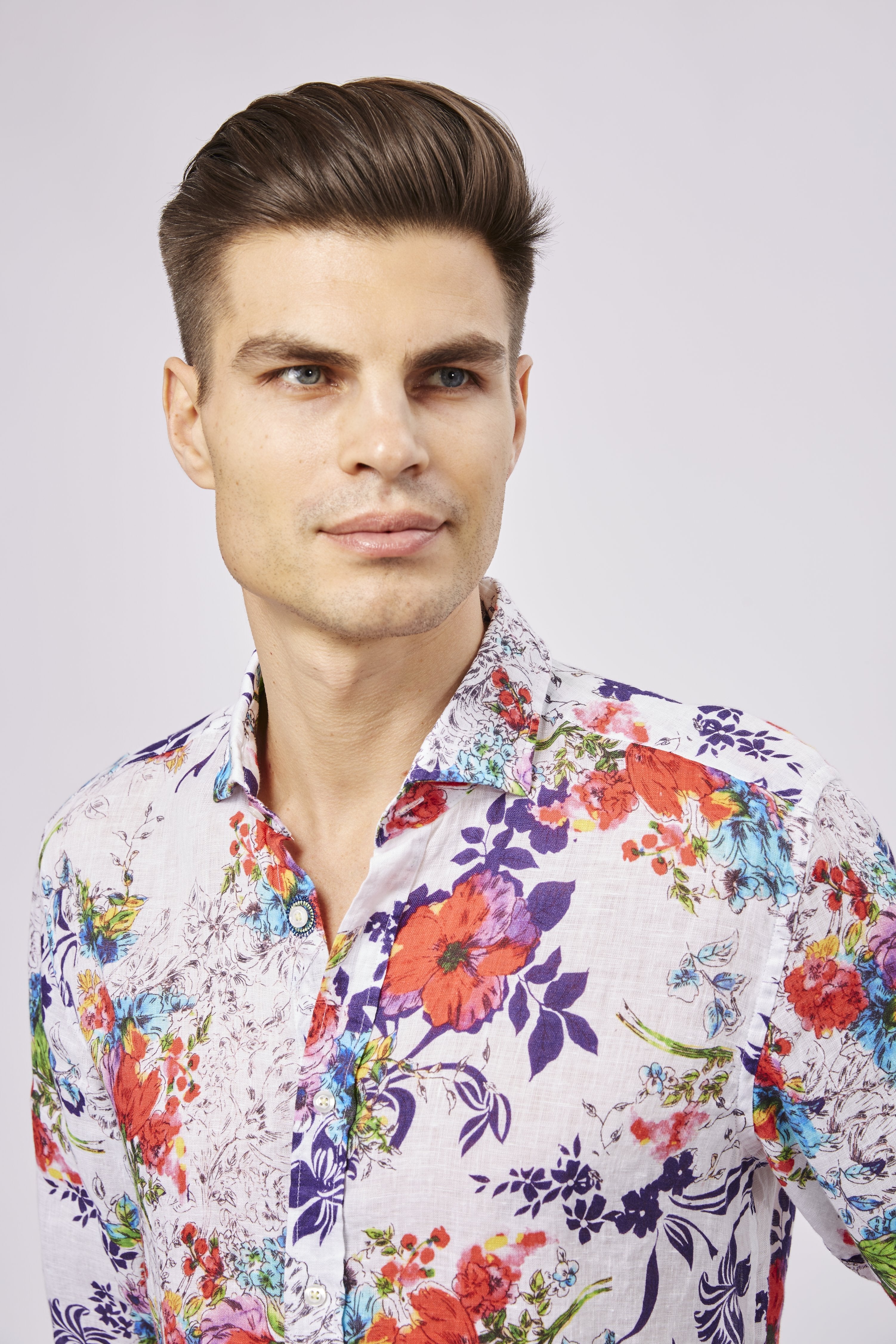 Leo White Floral Shirt