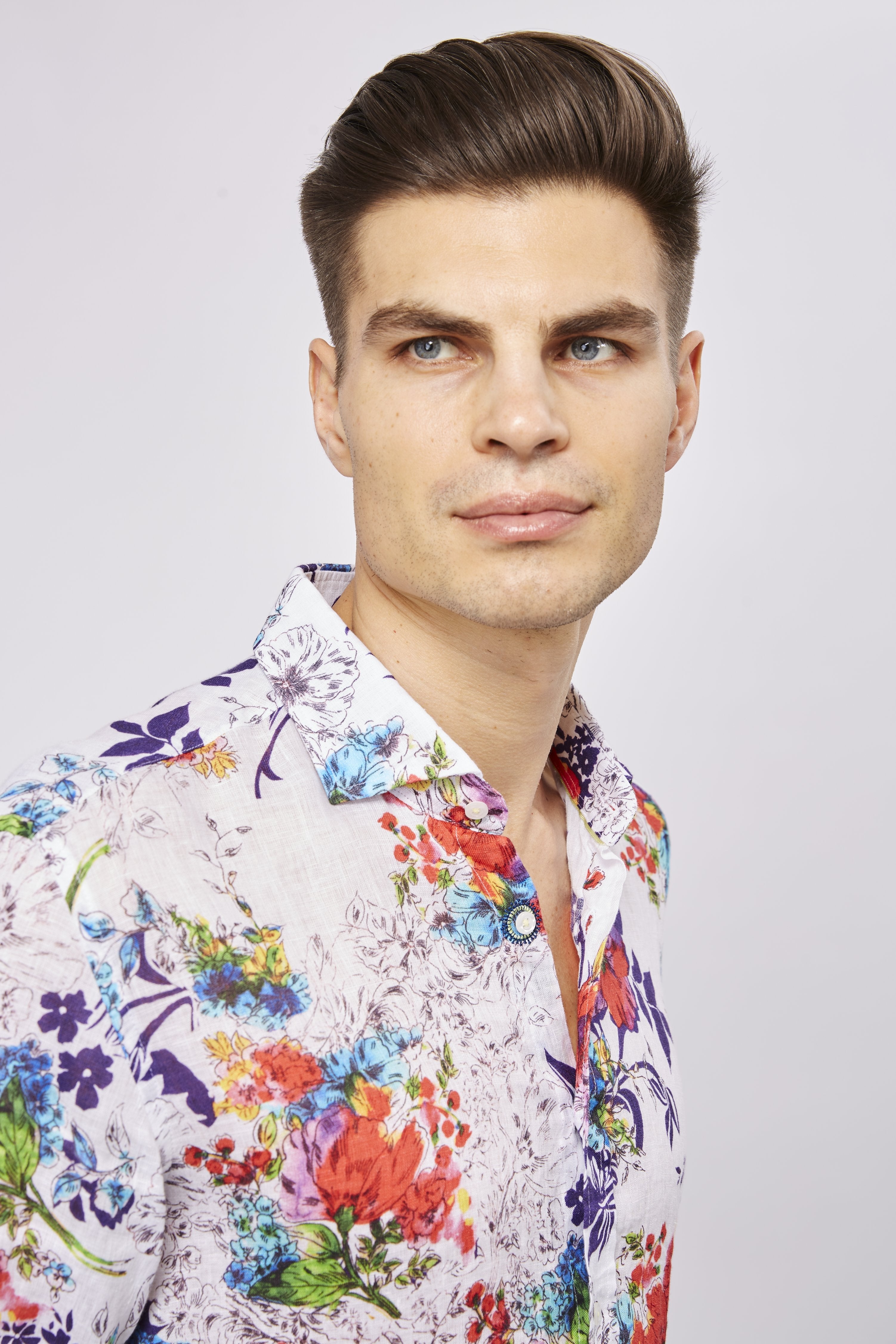 Leo White Floral Shirt