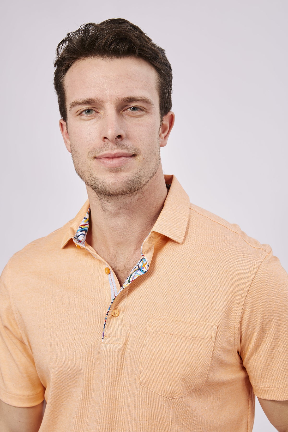 Max Colton Melon Orange Knit Polo