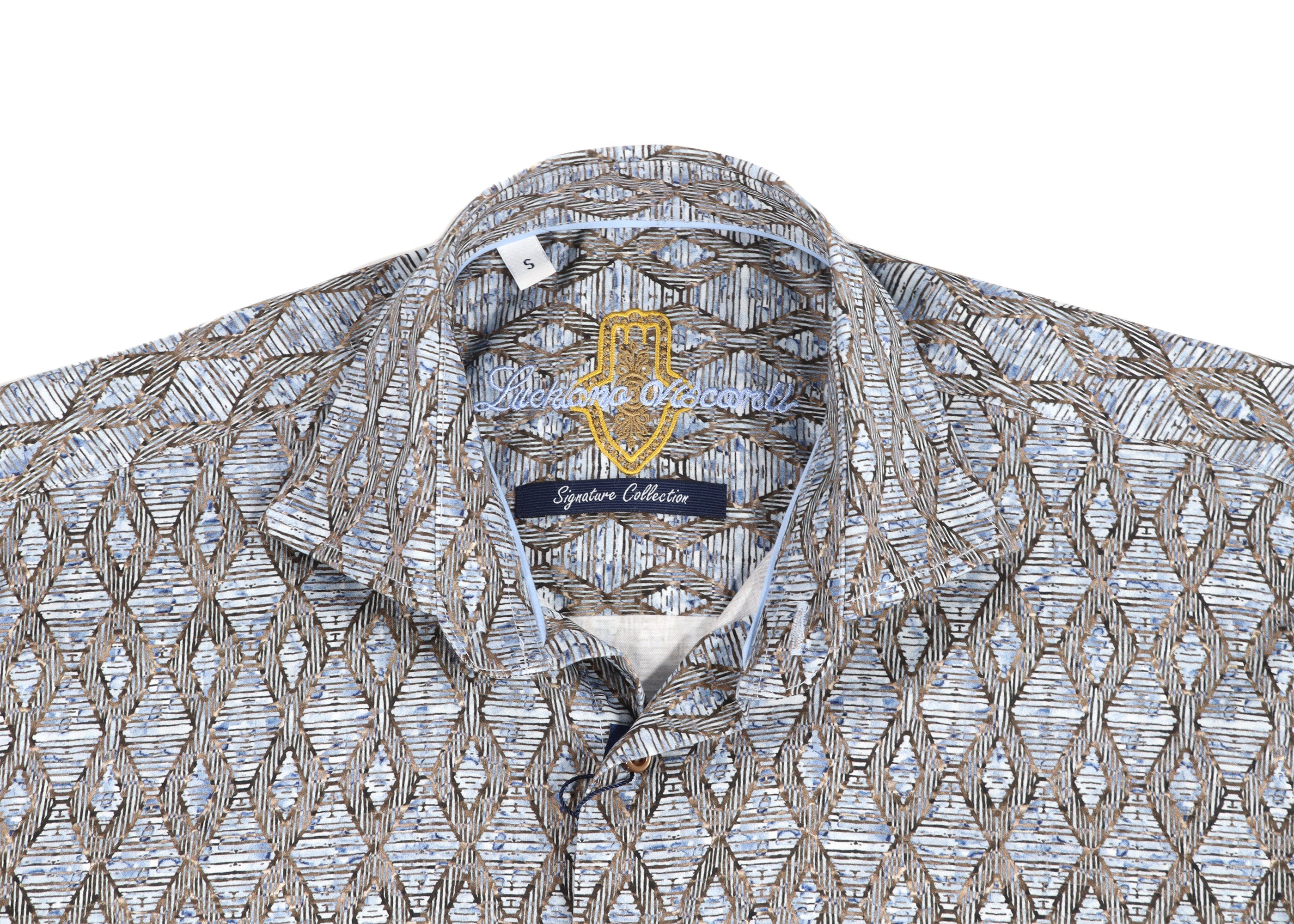 Multi Blue Diamond Stripe Shirt
