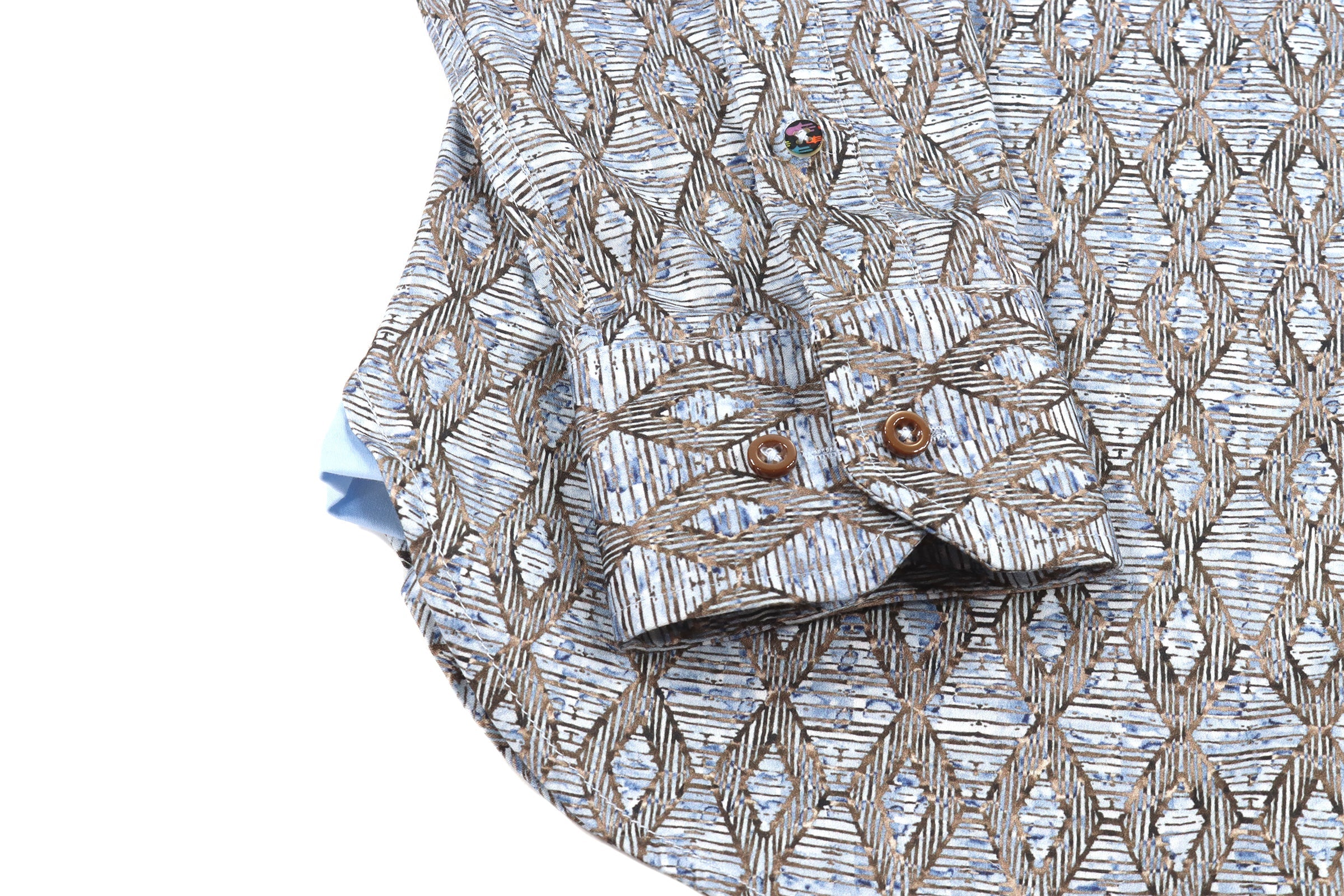 Multi Blue Diamond Stripe Shirt