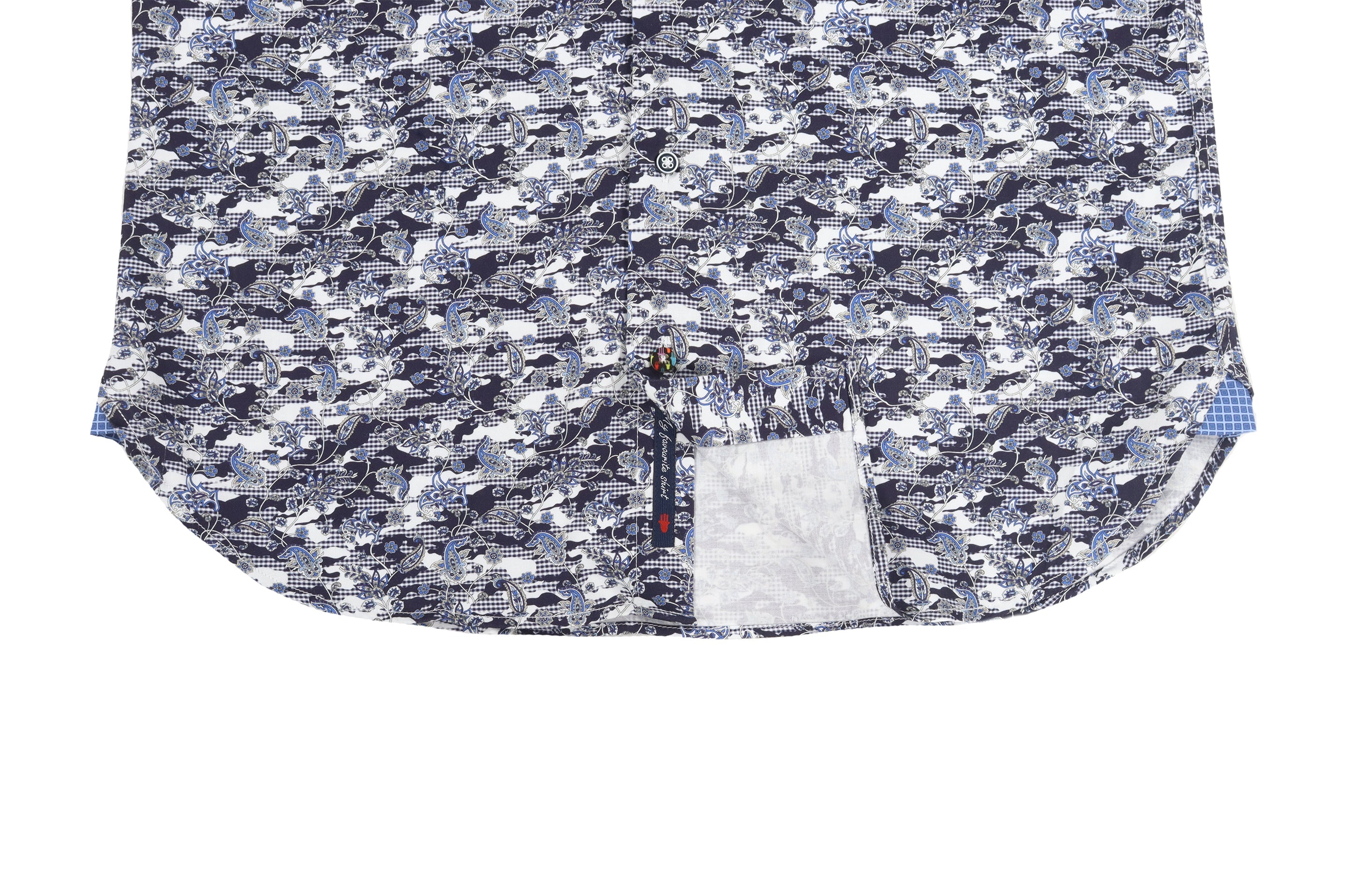 Navy and White Camo Paisley Shirt