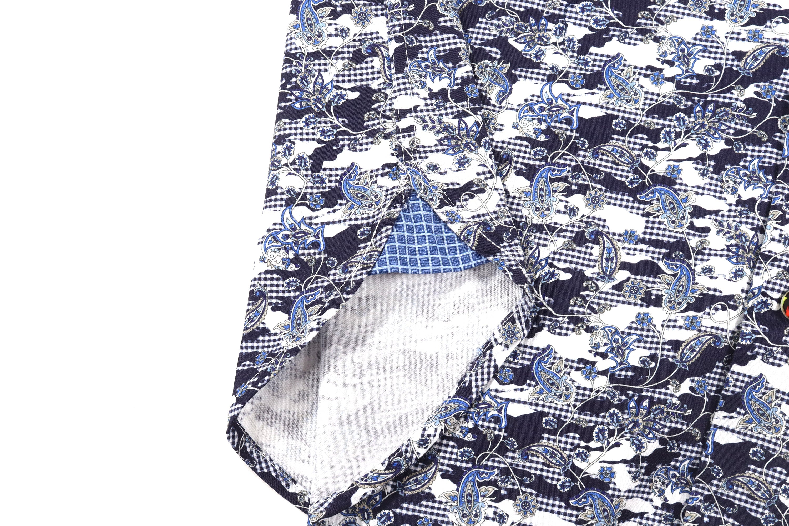 Navy and White Camo Paisley Shirt