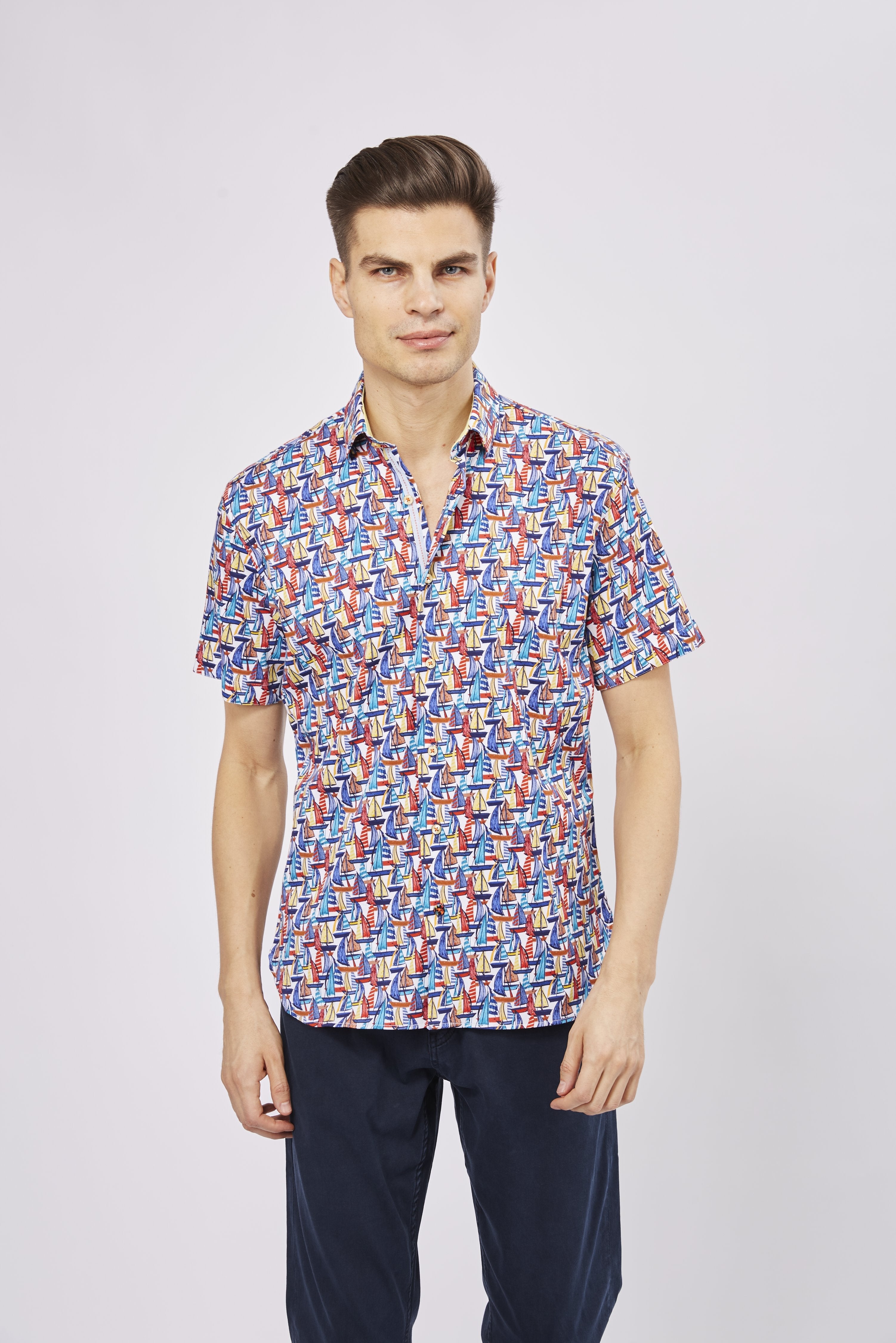 Multicolor Sailboats Shirt