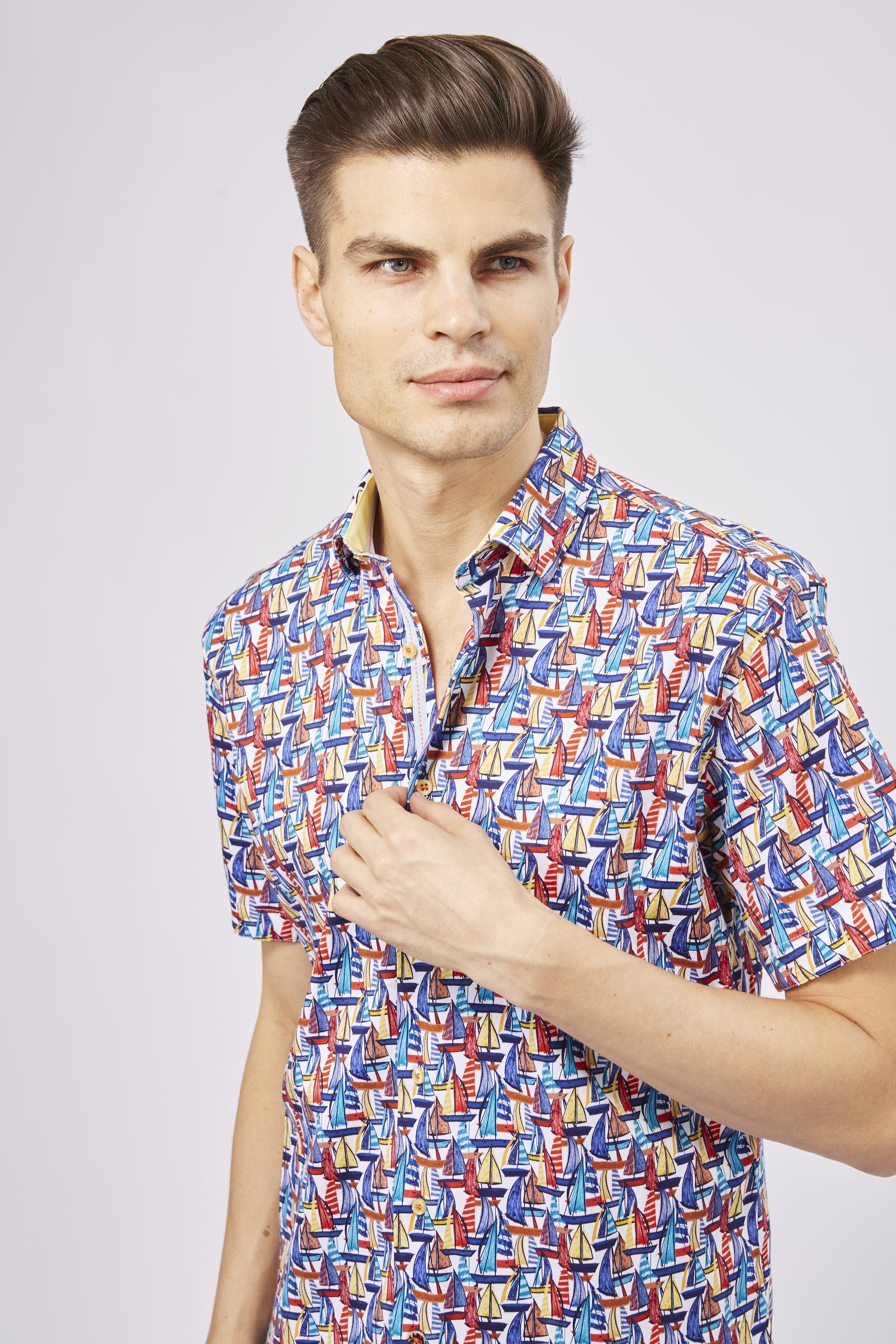 Multicolor Sailboats Shirt