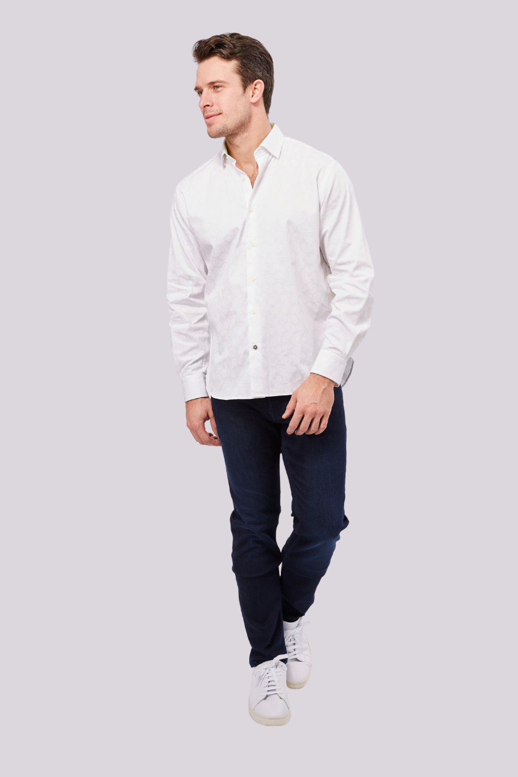White Paisley Jacquard Shirt