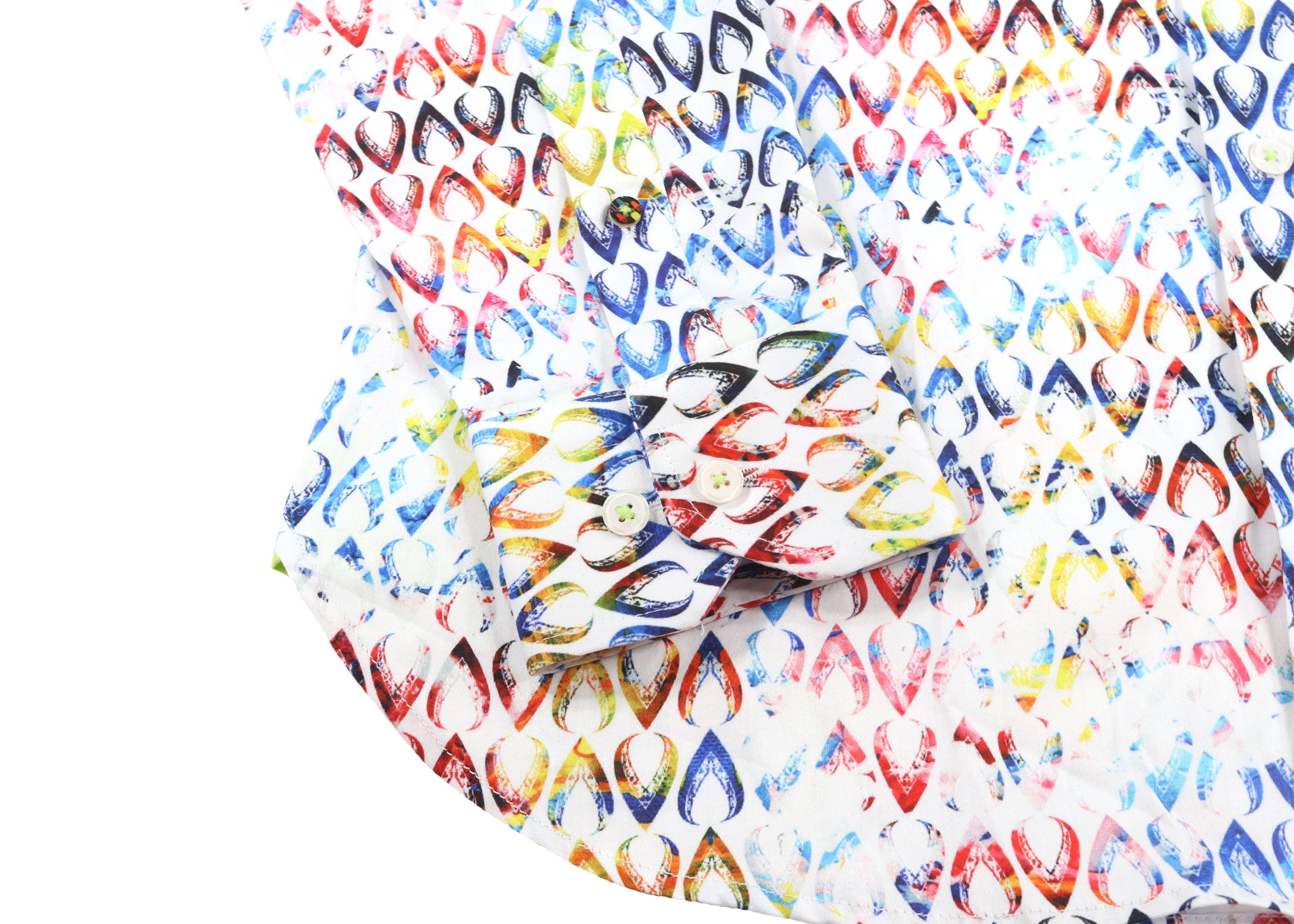 White with Multicolor V's Shirt