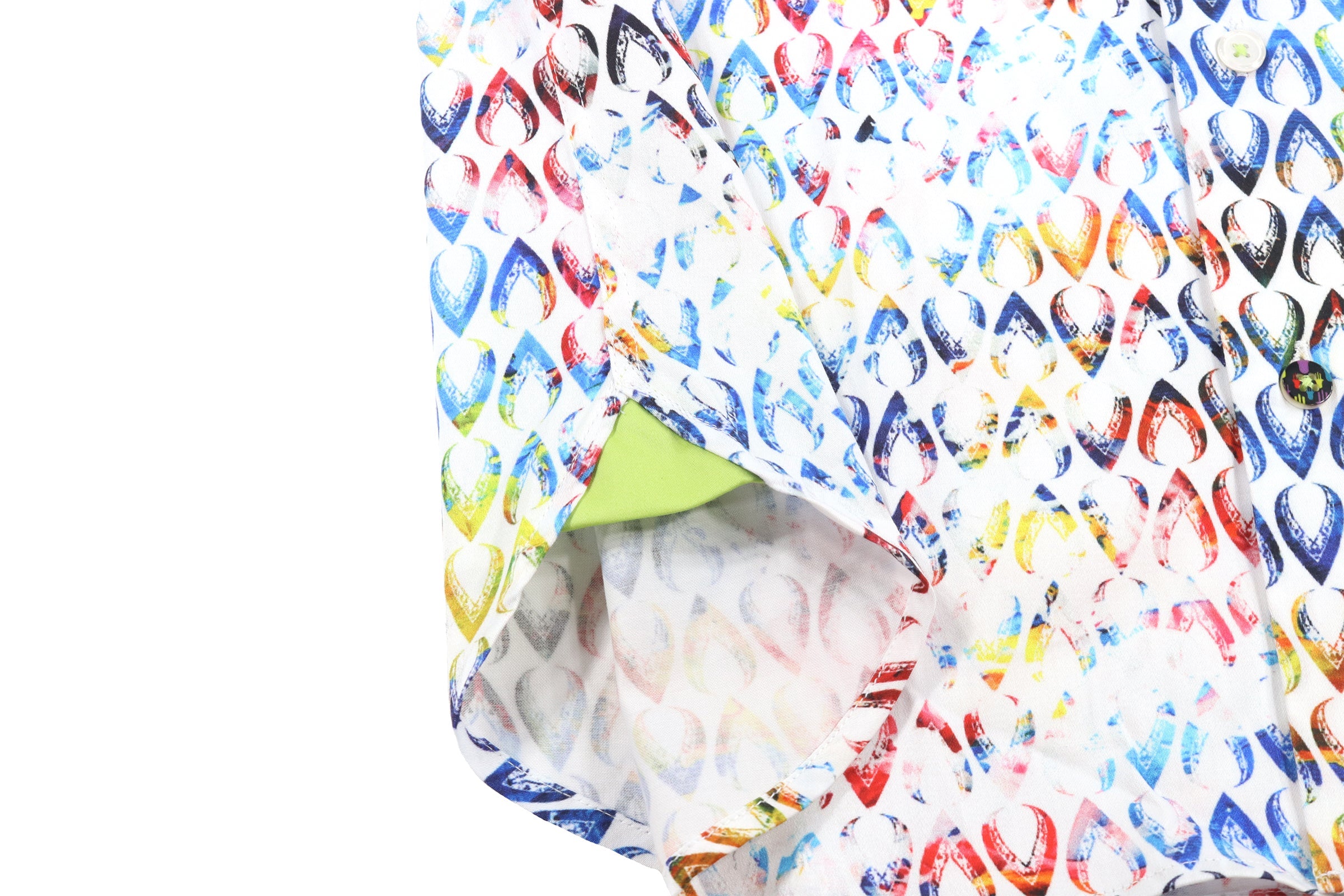 White with Multicolor V's Shirt