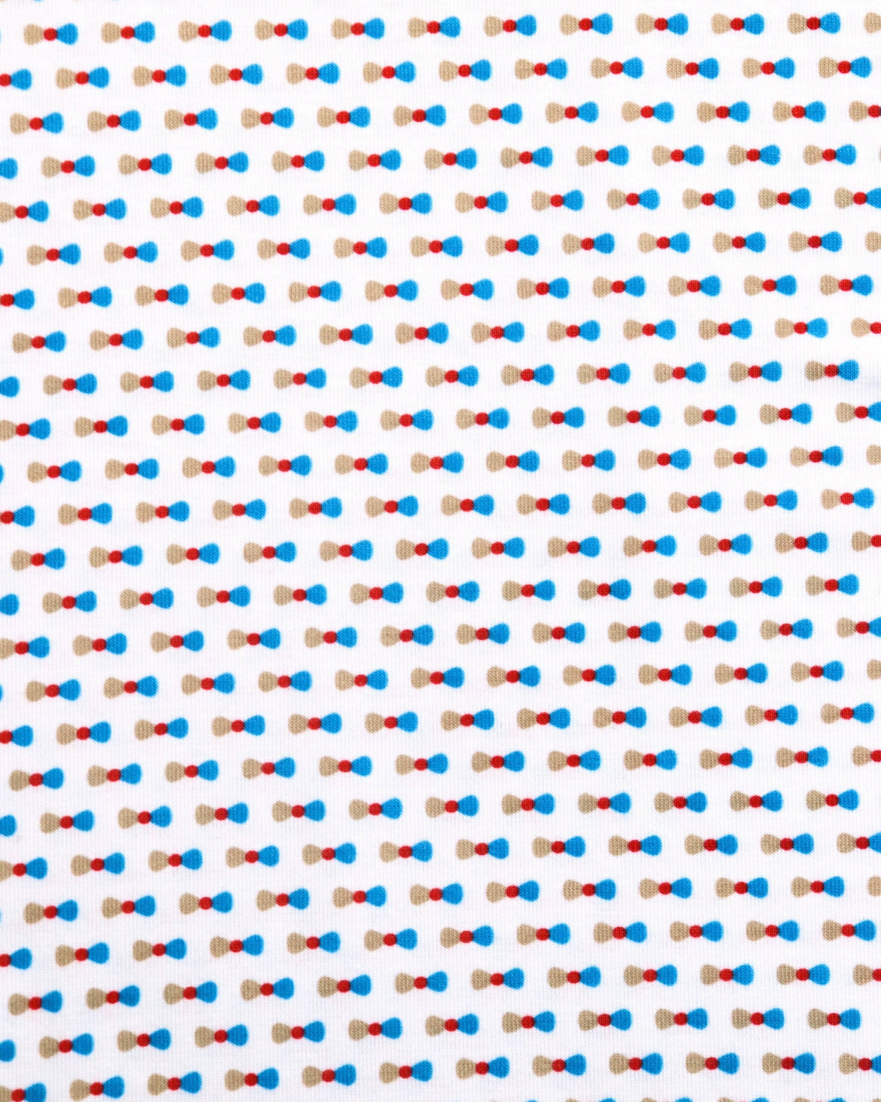 White with Multicolor Bowties