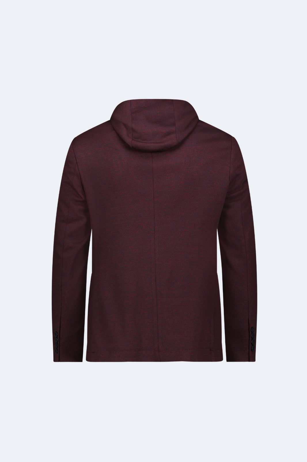 Burgundy Knit Hooded Button Sport Coat
