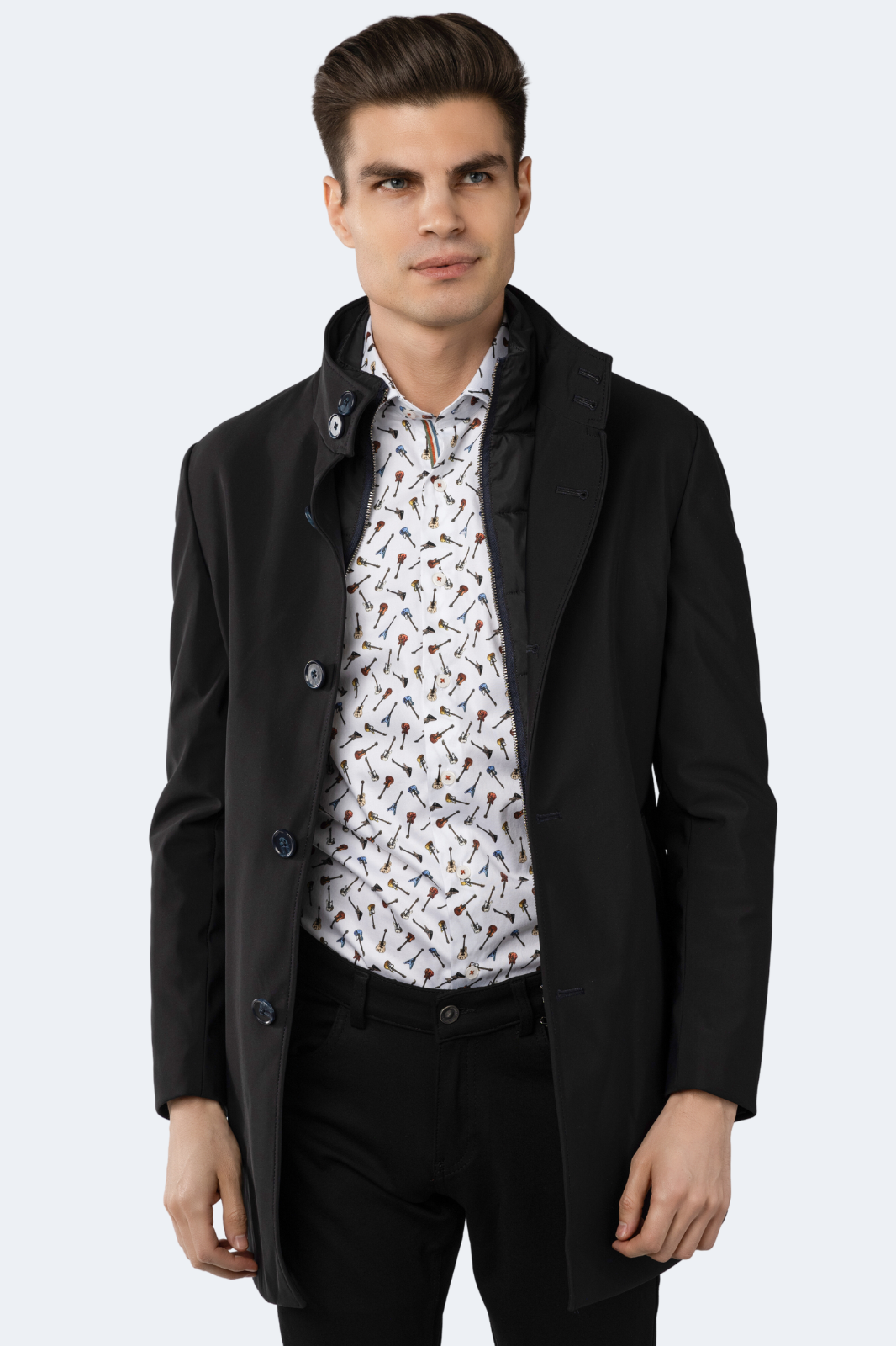 Black Outerwear Long Coat