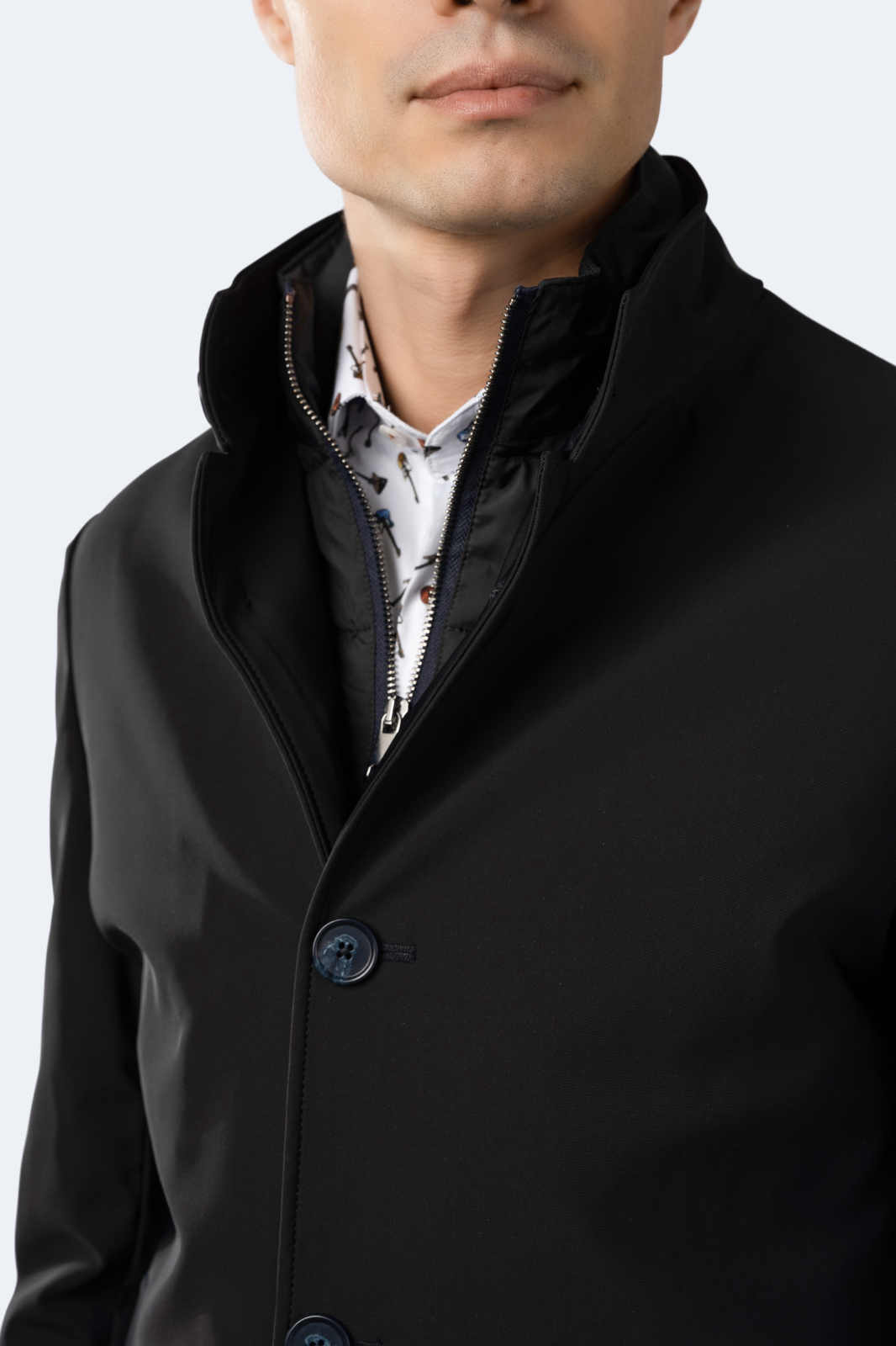 Black Outerwear Long Coat