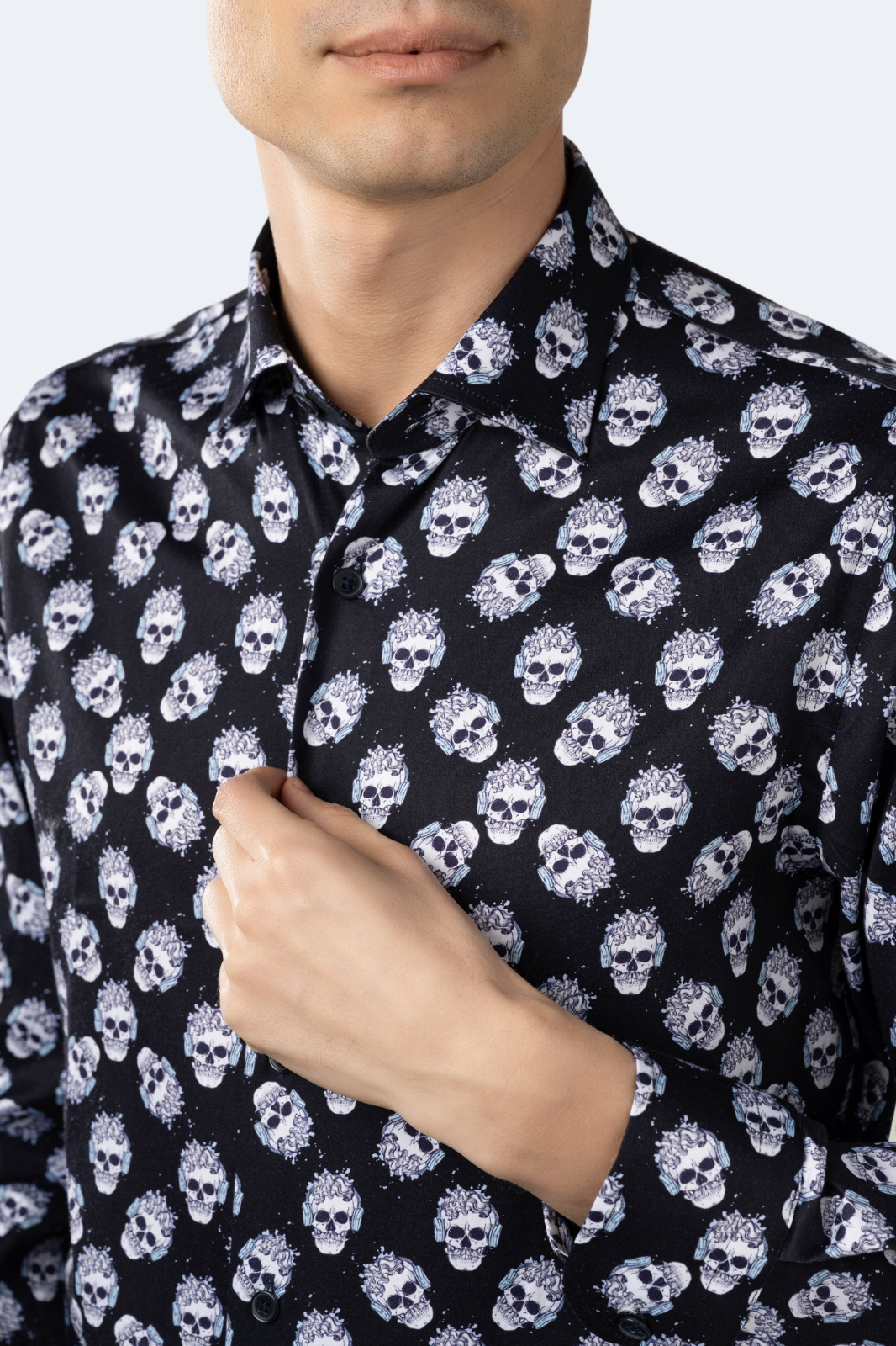 Black with White Skulls Shirt