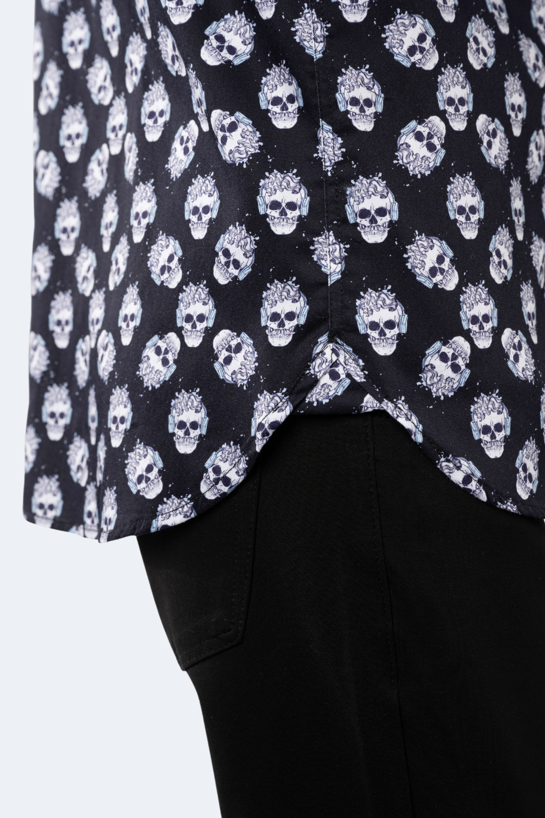 Black with White Skulls Shirt