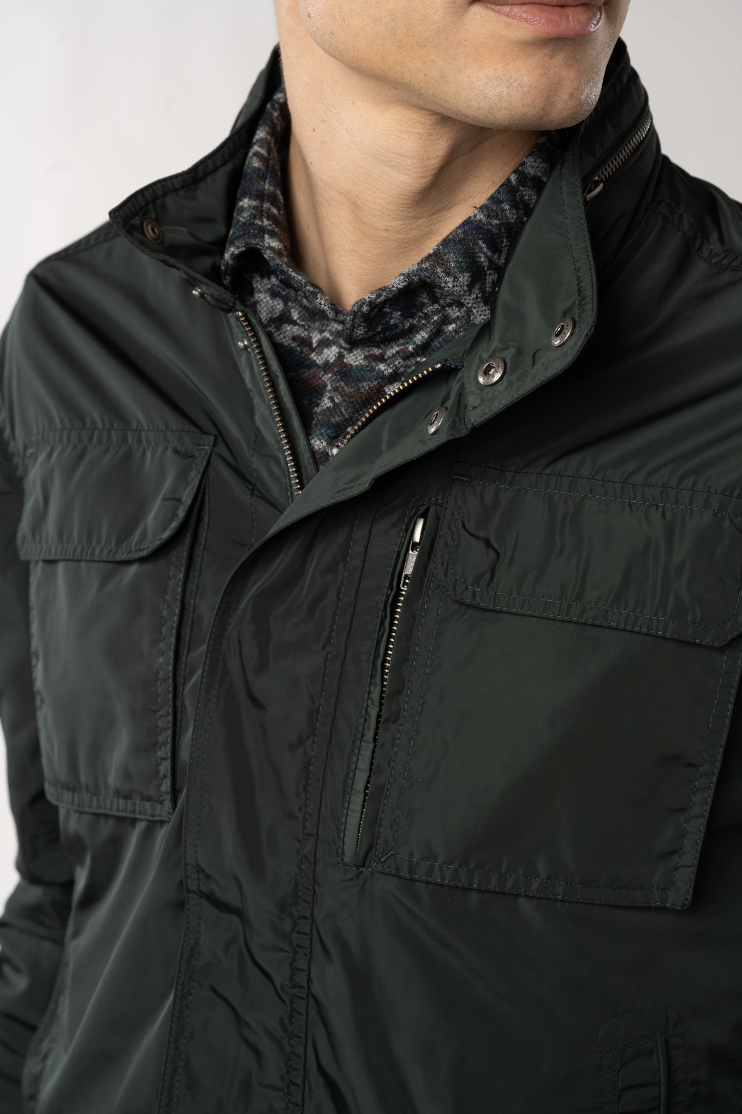 Green Rayon Windbreaker