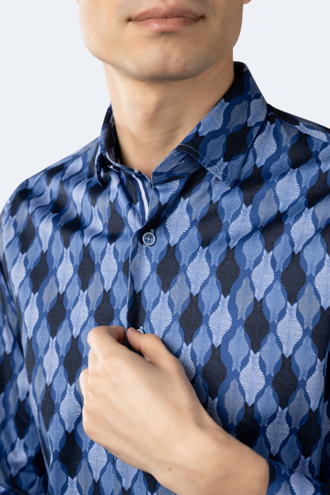 Sapphire Blue Daggered Swirl Shirt