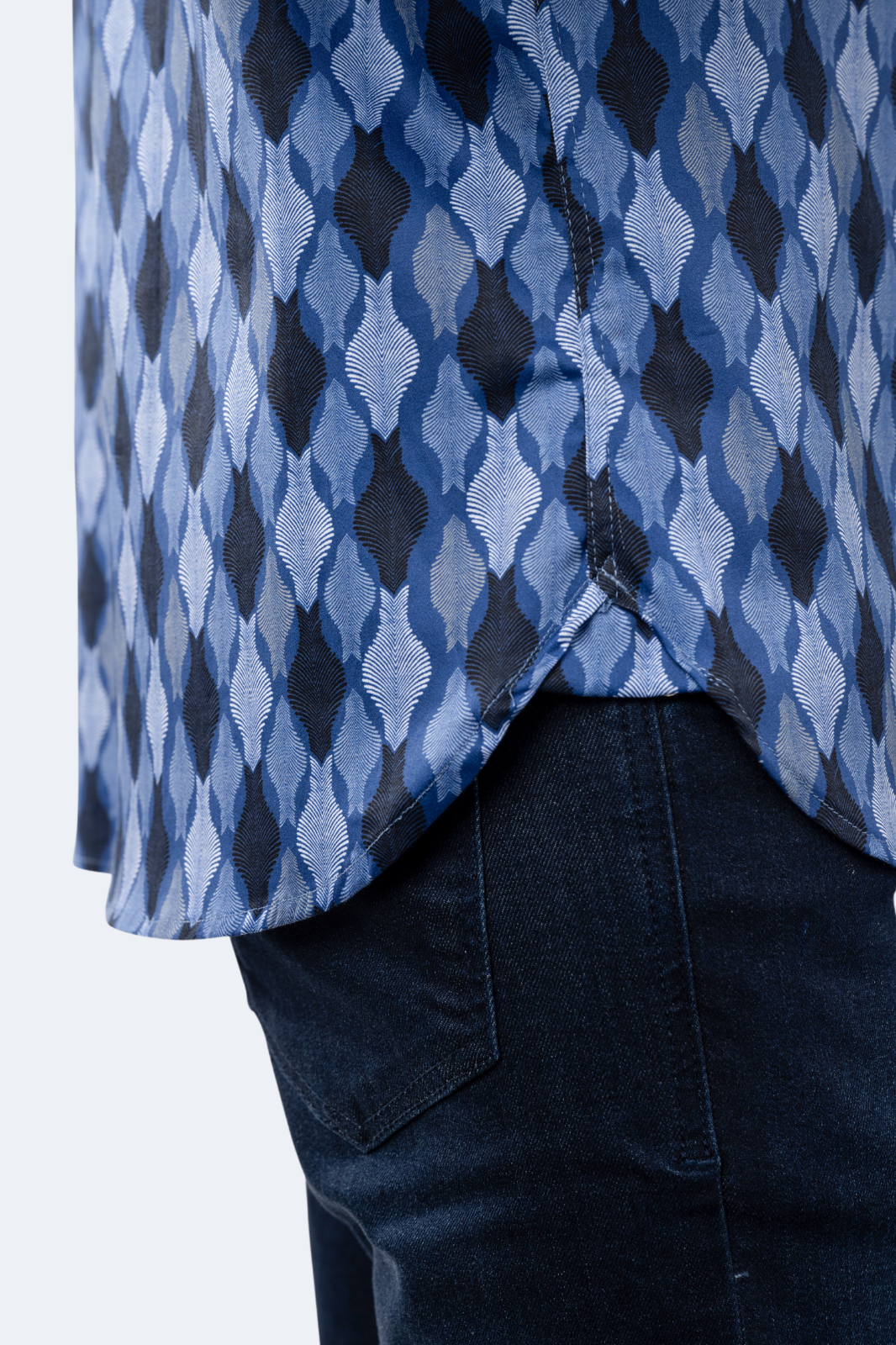 Sapphire Blue Daggered Swirl Shirt