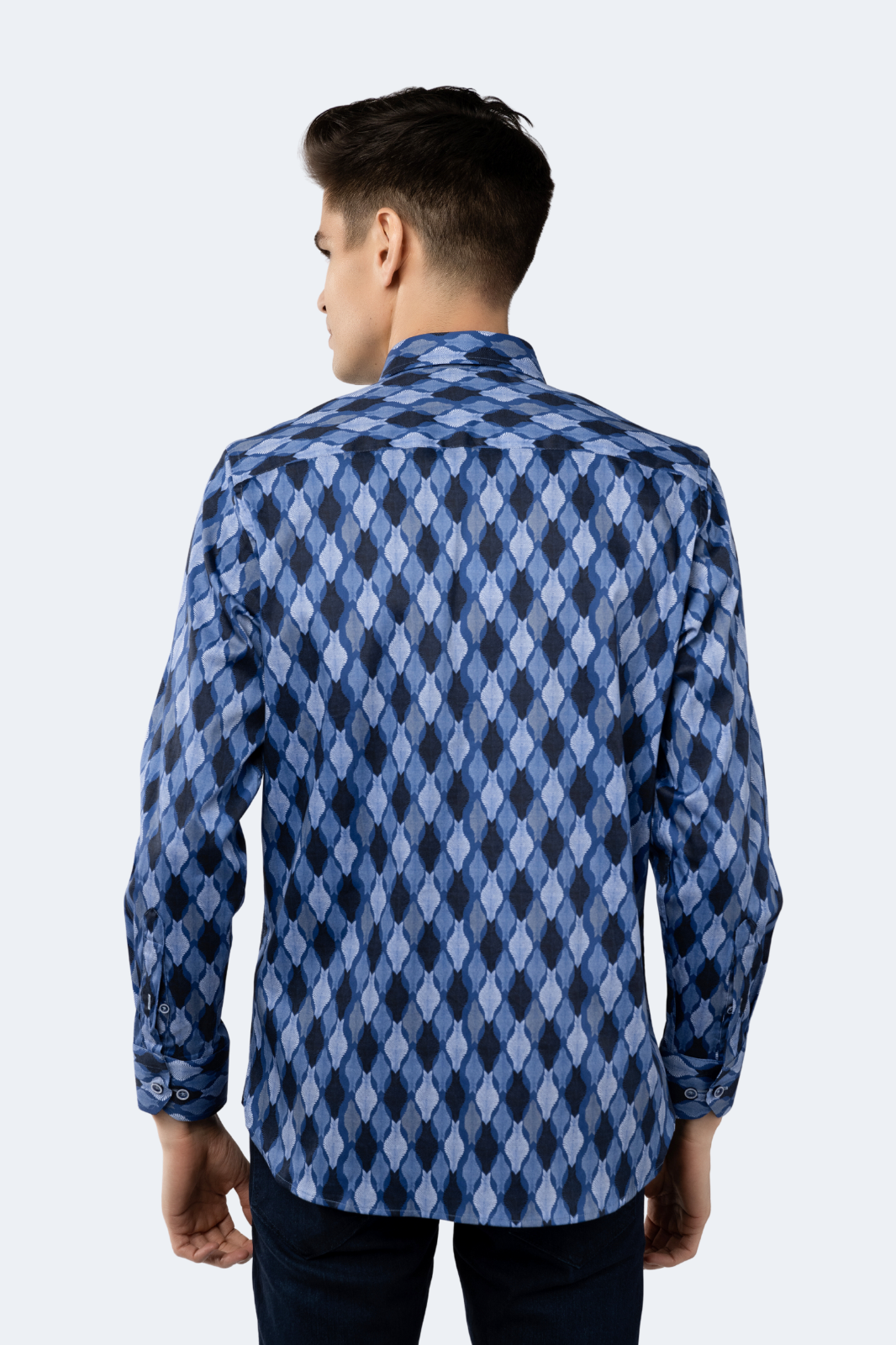 Sapphire Blue Daggered Swirl Shirt